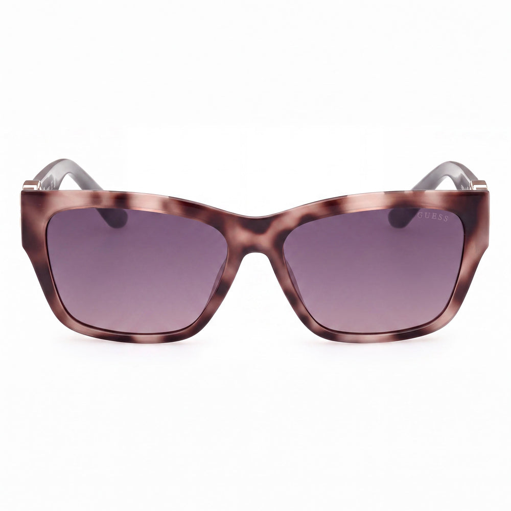 GUESS Women's Gu00105 Injected Sunglasses, Coloured Havana Shiny Grey Frame, Gradient Smoke Grey Lenses with UV Protection, 56mm