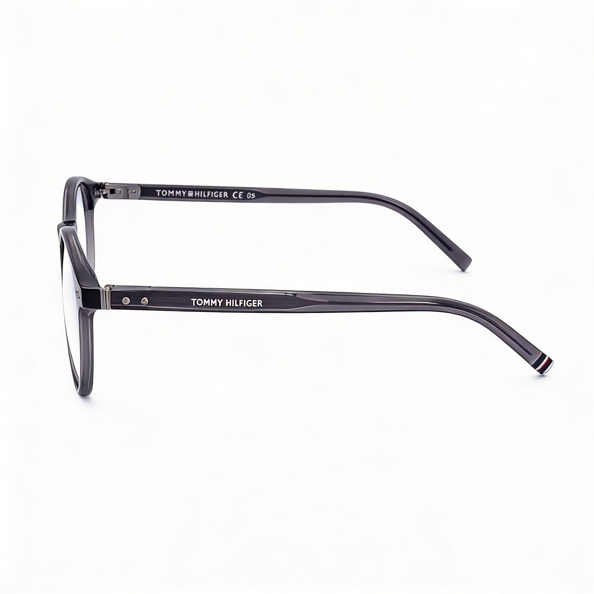 Tommy Hilfiger Modern Unisex Acetate Eyeglasses Shaded Grey Texture Transparent Grey 49mm, Photo 3