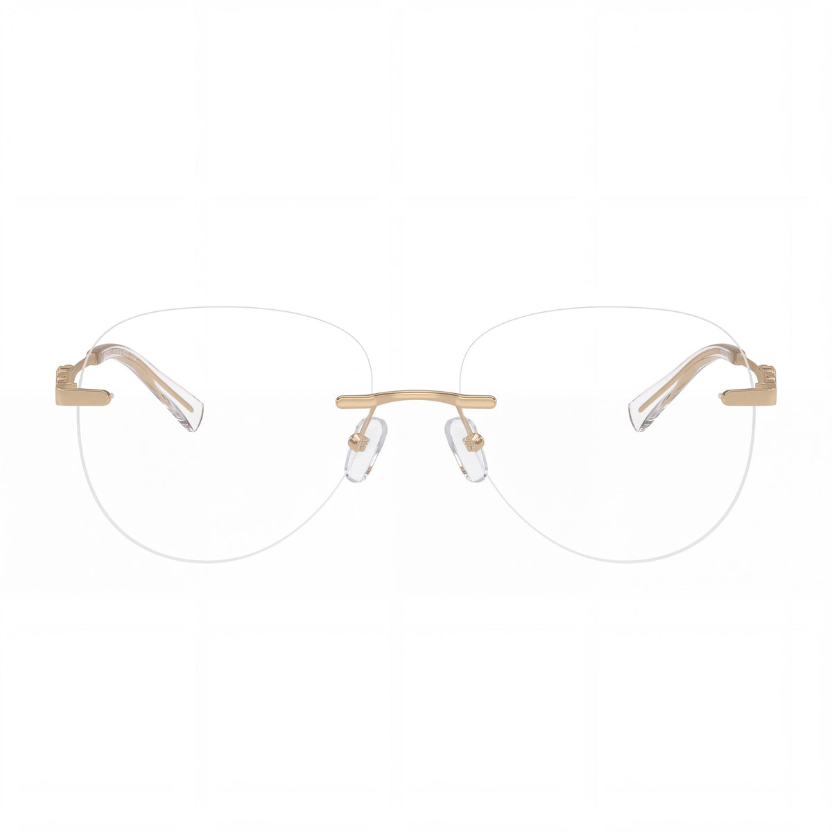 Gafas graduables Michael Kors MK3077 Kyoto para mujer, montura redonda de metal brillante en oro claro, sin lentes, 56 mm, Photo 2