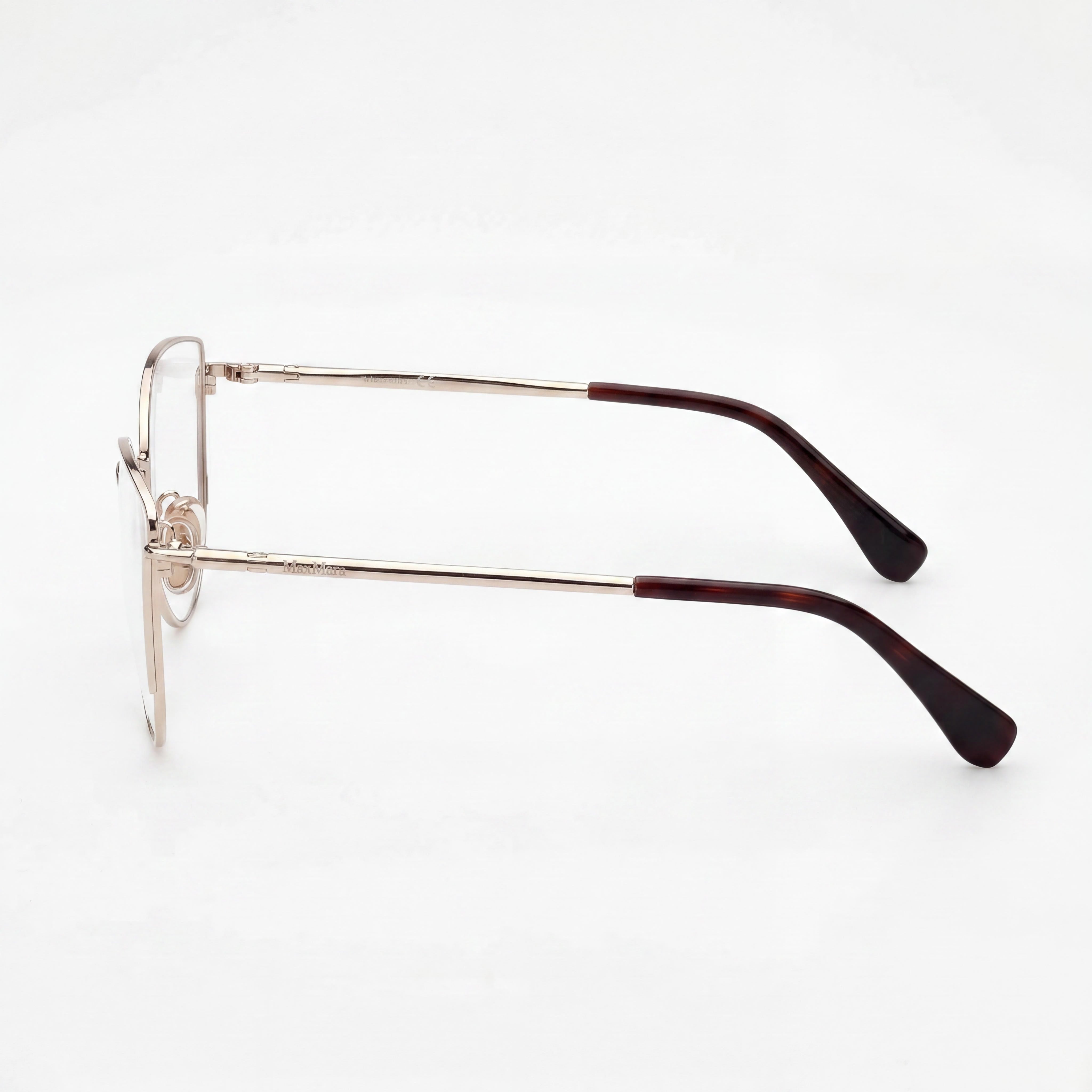 MaxMara MM5002 Women's Full Rim Cat Eye Metal Eyeglasses with Pale Gold Frame, Size 54-17-135, Photo 2