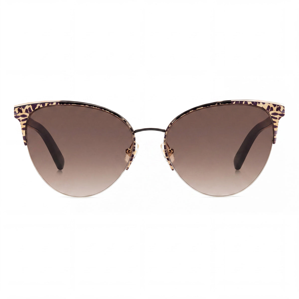 kate spade new york Gafas de sol de ojo de gato para mujer, de acero inoxidable, con patrón en negro y marrón, protección UV, 57 mm, Photo 2