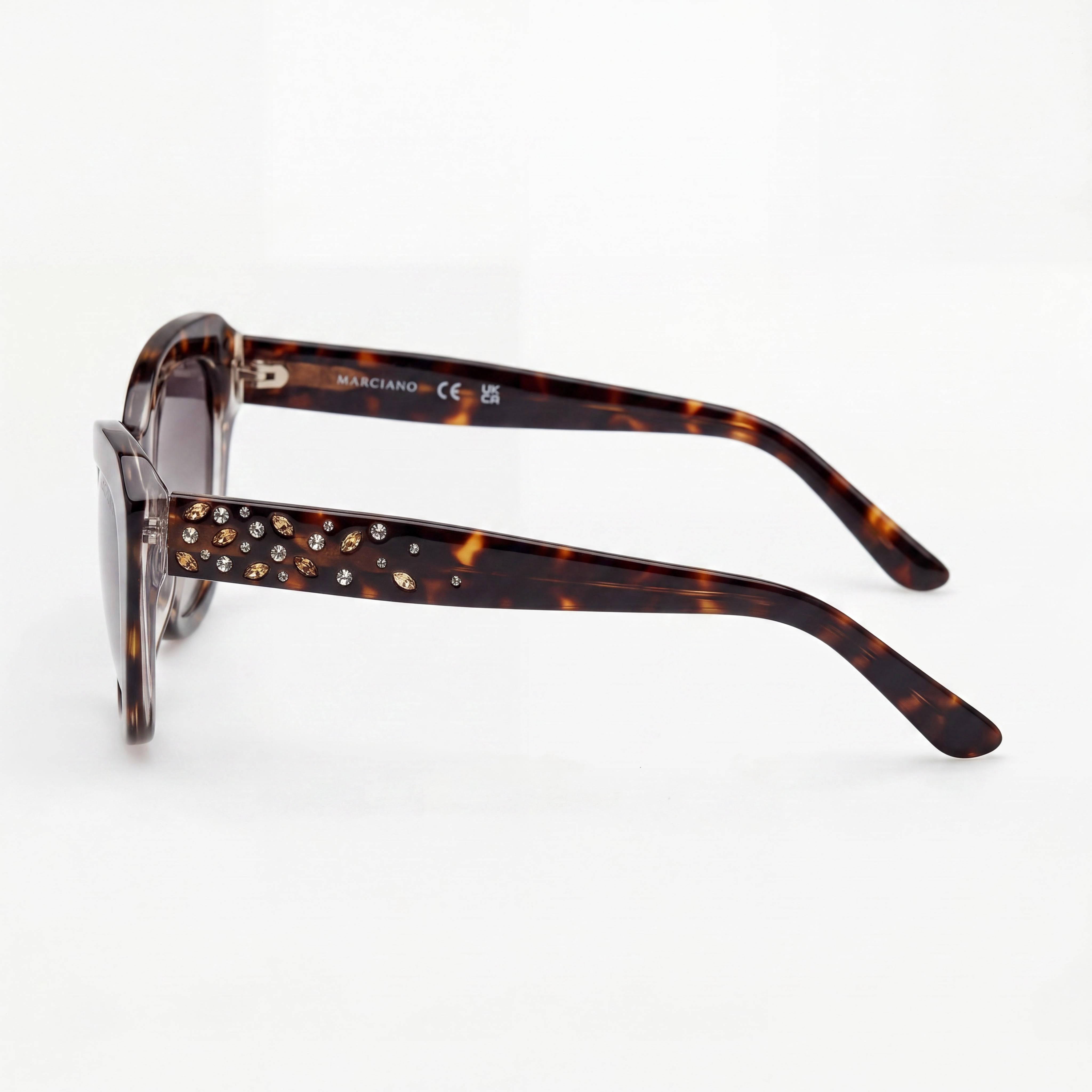 Gafas con montura de plástico para mujer GUESS by Marciano Gm00016 en Dark Havana con lentes de policarbonato negras 53/22/140, Photo 2