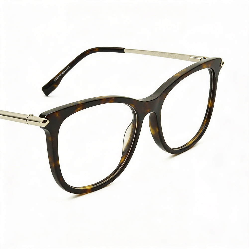 Lacoste Modern L2863 Women's Prescription Ready Eyeglasses with Havana Acetate Frame and Clear Demo Lenses 53mm