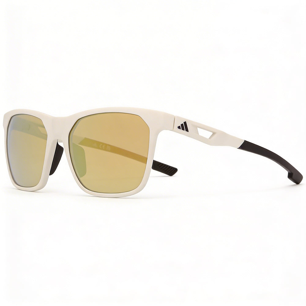 Adidas Injected Sunglasses Unisex Polarized White Brown Plastic Frame Brown Lenses 55mm