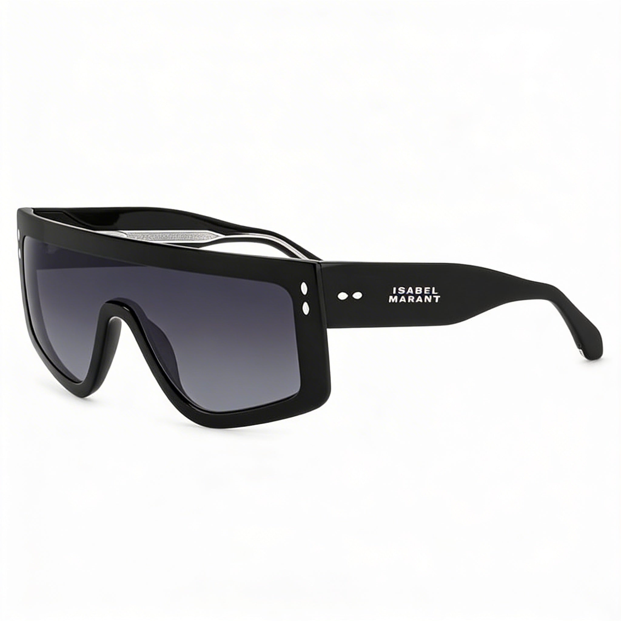 Isabel Marant Trendy Acetate Maxi Temple Shield Women's Black Grey Frame UV Protection Sunglasses 99mm, Photo 3