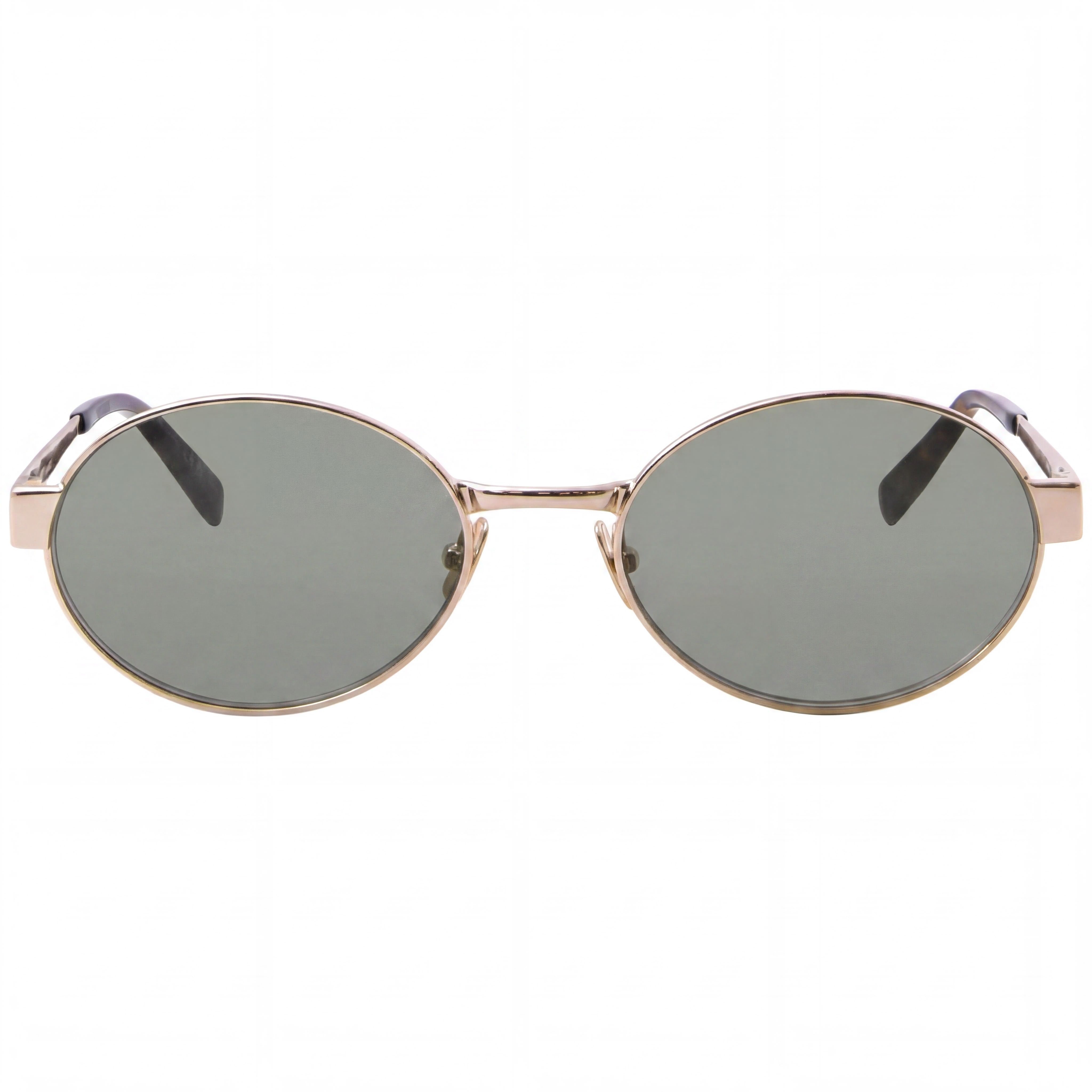 Gafas de sol redondas Saint Laurent Classic SL 692 de metal dorado con lentes verdes no polarizadas para mujer 55mm, Photo 2