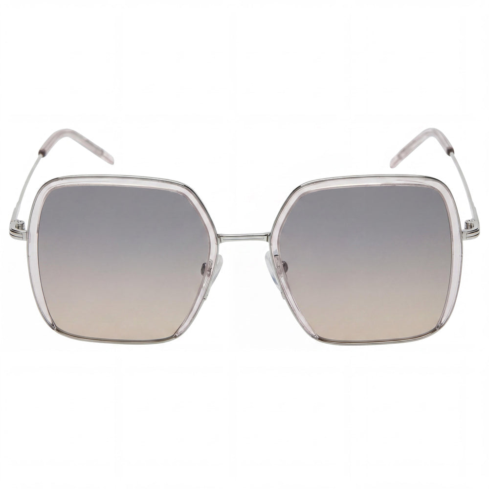 HUGO BOSS BLACK Gafas de sol de mujer cuadradas rosa de acero inoxidable con paladio y protección UV de 55 mm Boss 1783/S