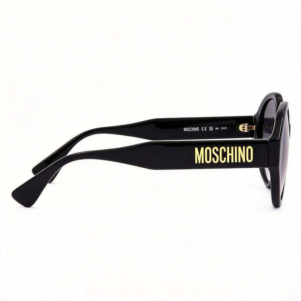 Gafas de sol Moschino Mos126/S para mujer, de acetato, montura negra gris oscuro degradado, lentes gris oscuro degradado, protección UV 53 mm