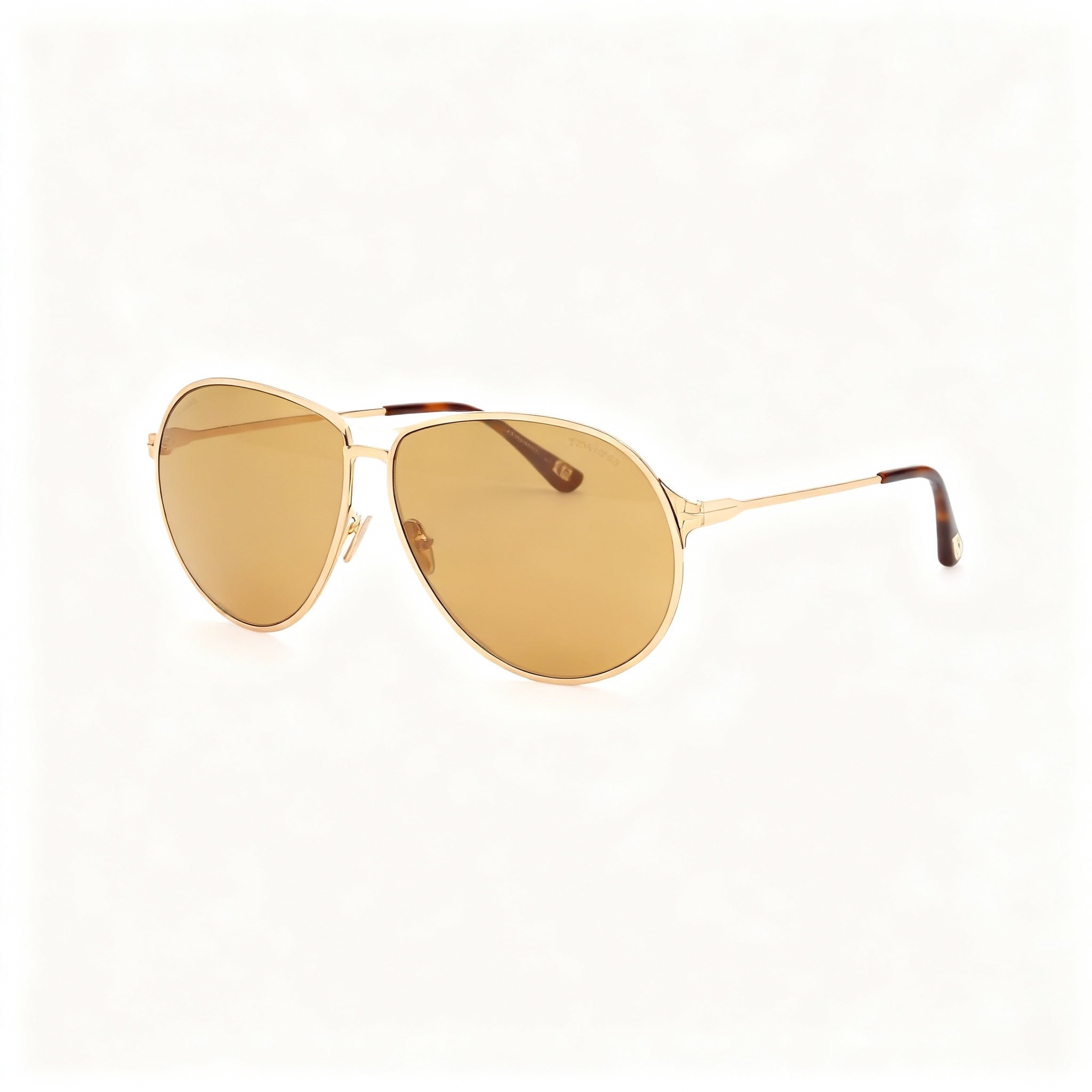 Tom Ford Classic Unisex Gold Frame Polarized Sunglasses with Shiny Deep Gold Gradient Roviex Lenses, Photo 3