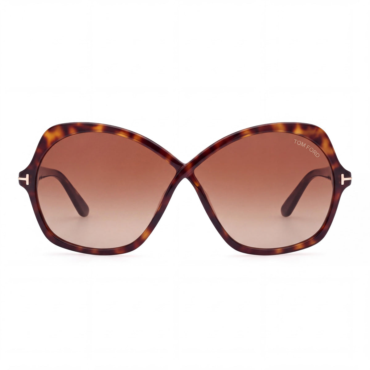 Tom Ford FT1013 ROSEMIN Women's Dark Havana Plastic Non-Polarized UV Protected Butterfly Sunglasses 64mm, Photo 2