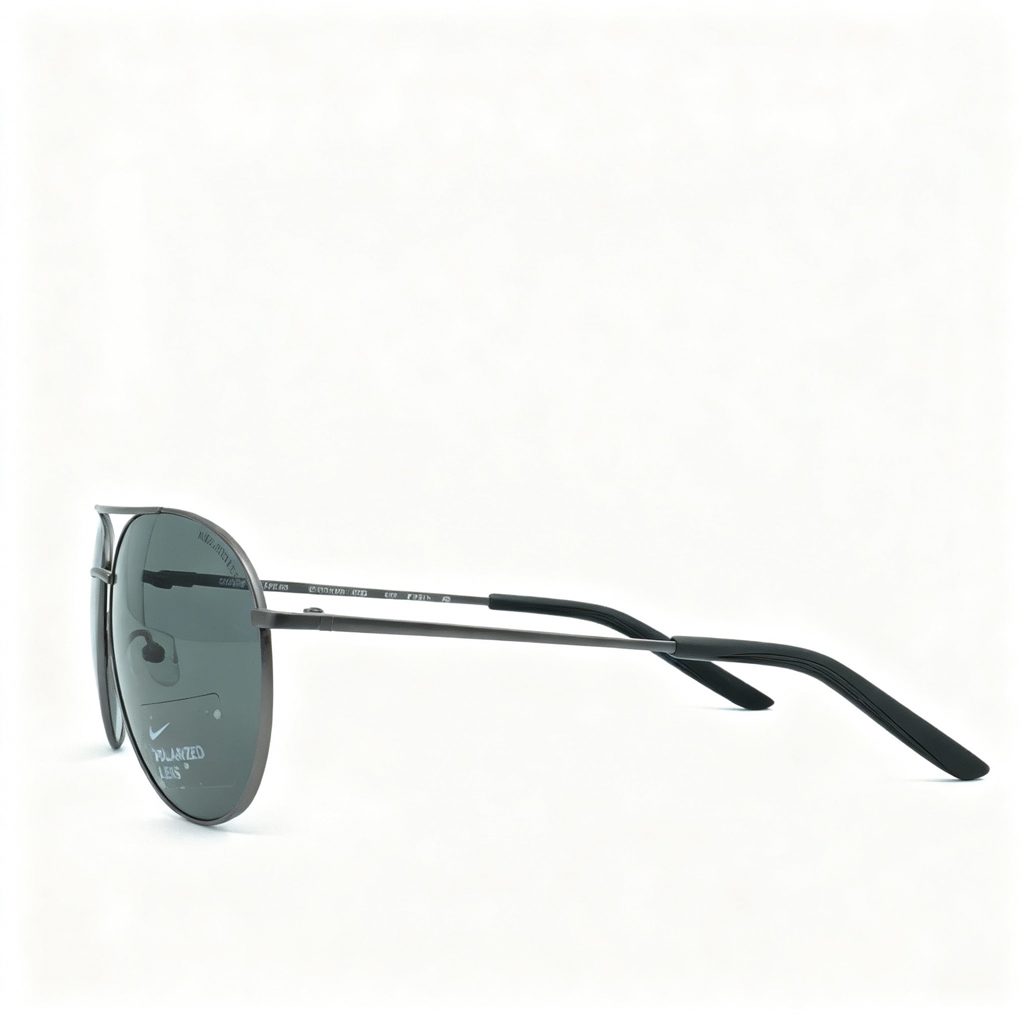 Nike Classic Men's Satin Gunmetal Plastic Frame Polarized UV Protected Grey Glass Lenses 61mm Sunglasses, Photo 3