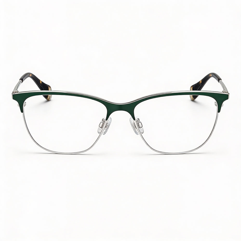 rag & bone RNB3034 Women's Green Stainless Steel Rectangle Full Rim Light Adaptive Eyeglasses 54-15-135