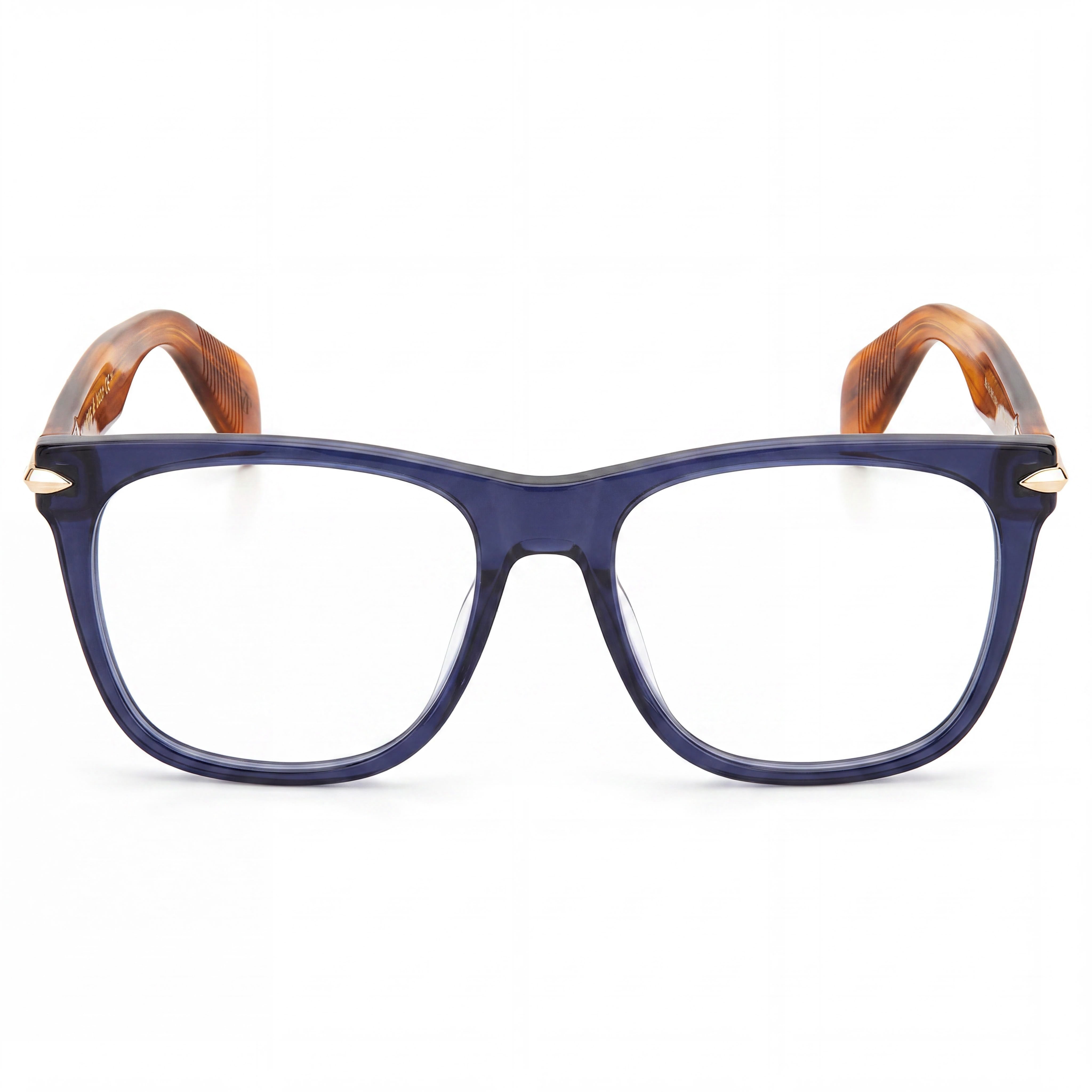 Gafas rag & bone Modern para mujer, de acetato azul-marrón, montura completa cuadrada, con lentes adaptables a la luz, 54-18-150, Photo 2