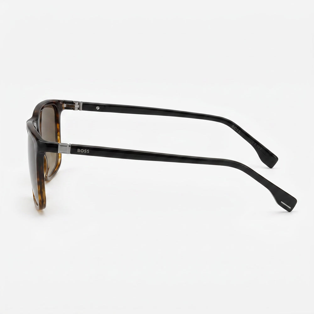 Gafas de sol no polarizadas para hombre, con protección UV, de acetato color marrón cuerno, de Hugo Boss INTERNATIONAL 56-17-145