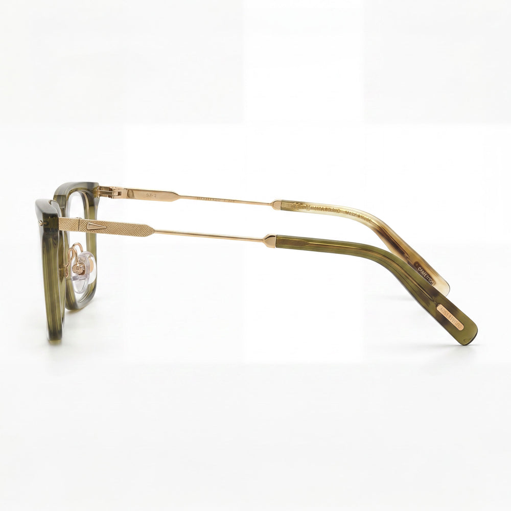 Chopard VCH346 Men's Acetate Shiny Transparent Olive Green Eyeglasses 52mm