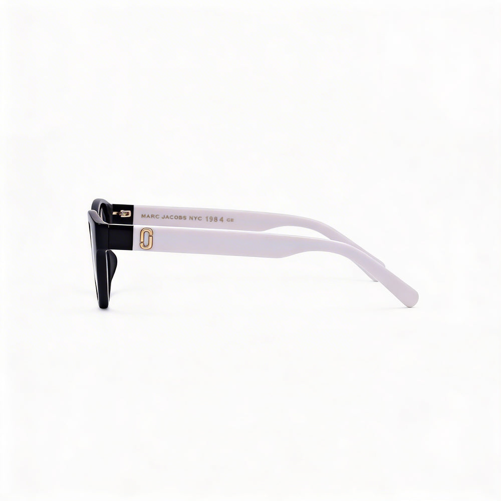 Gafas de sol Marc Jacobs Marc 651 de acetato moderno para mujer, montura en blanco y negro con lentes de policarbonato de 49 mm