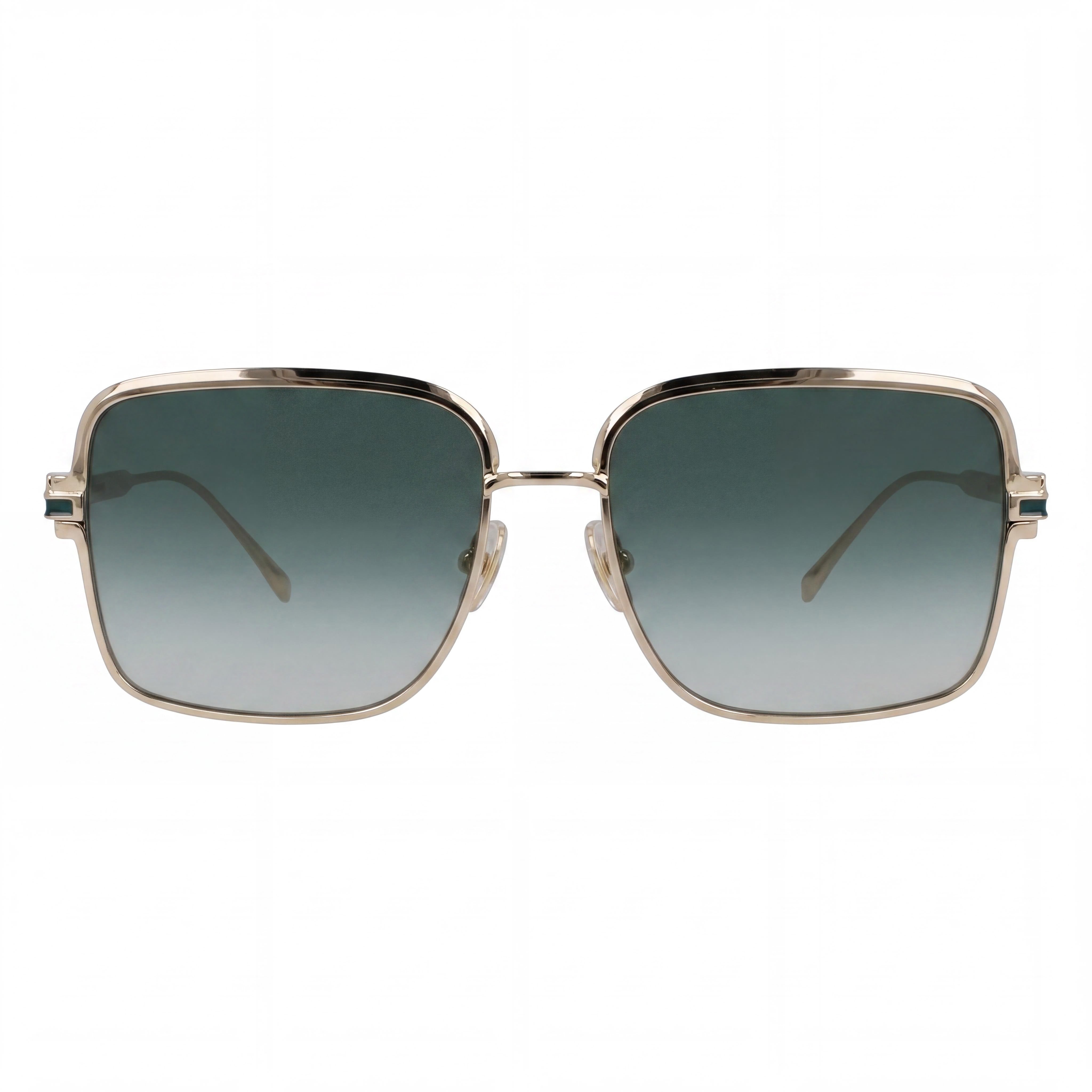 Gafas de sol para hombre Ferragamo Sf317s de titanio dorado con lentes de policarbonato verde degradado, protección UV 400, 57 mm, Photo 2