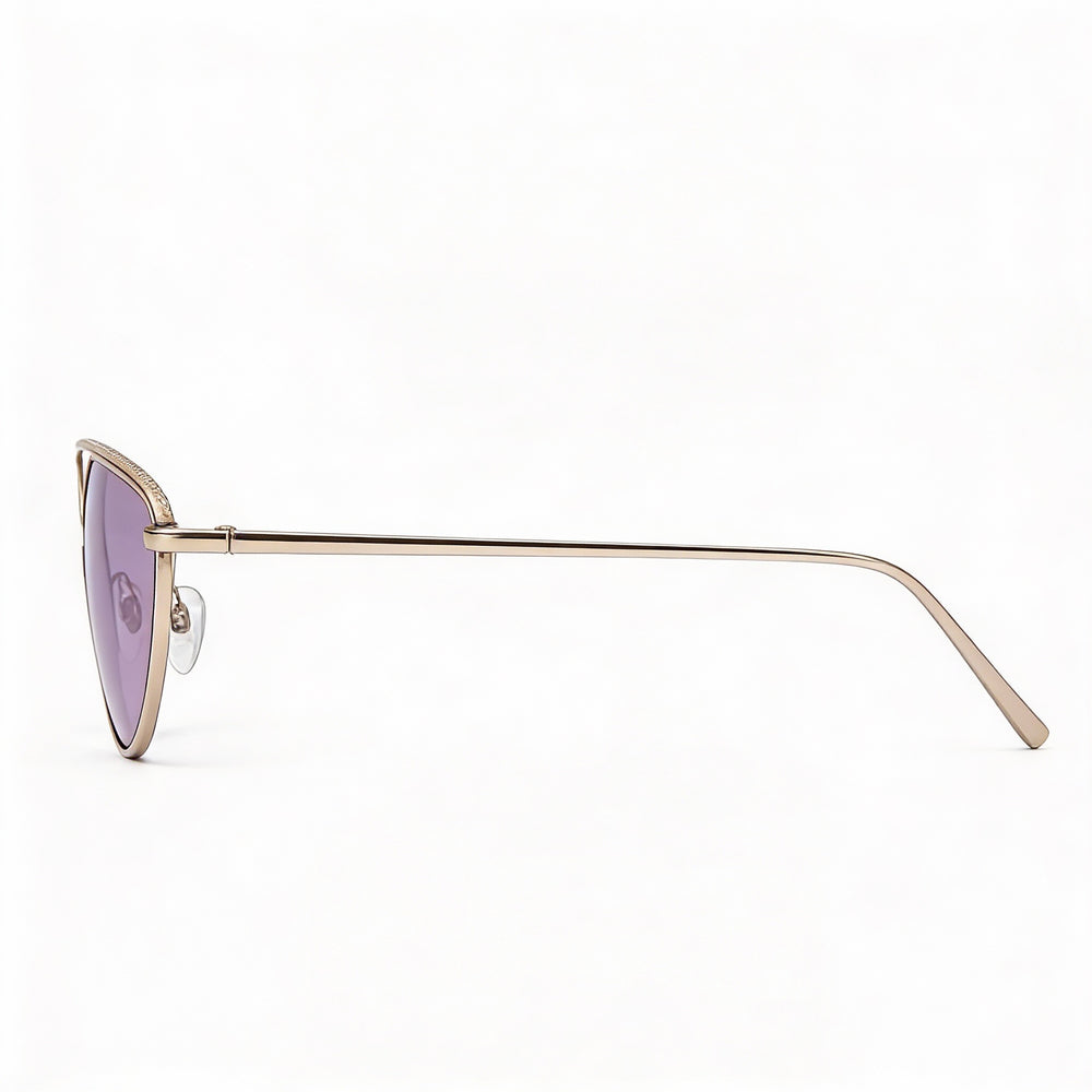 DKNY Classic Women's Gold Metal Frame Sunglasses with Light Smoke Lenses and UV Protection 55mm