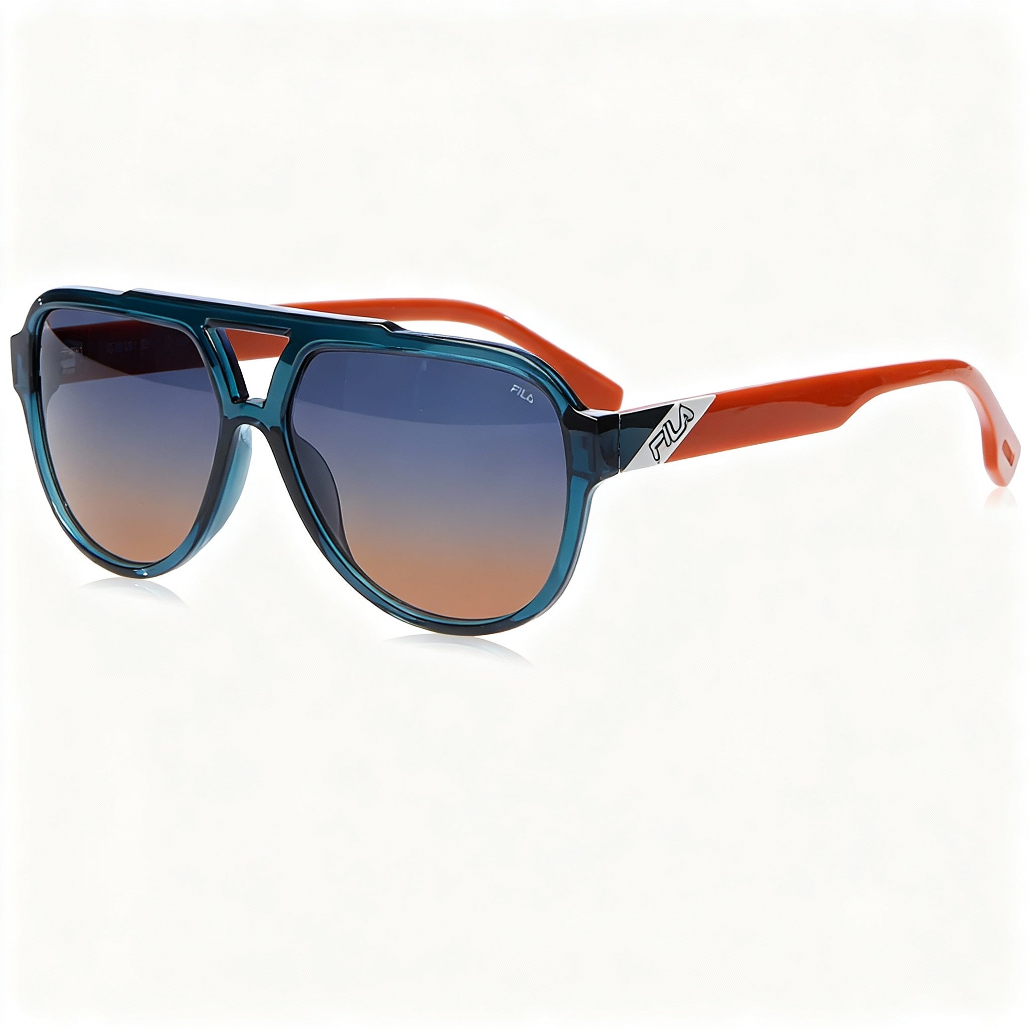 Fila Modern Men's Non-Polarized Polycarbonate UV Protection Sunglasses Verde Petrolio Trasparente 59mm, Photo 3