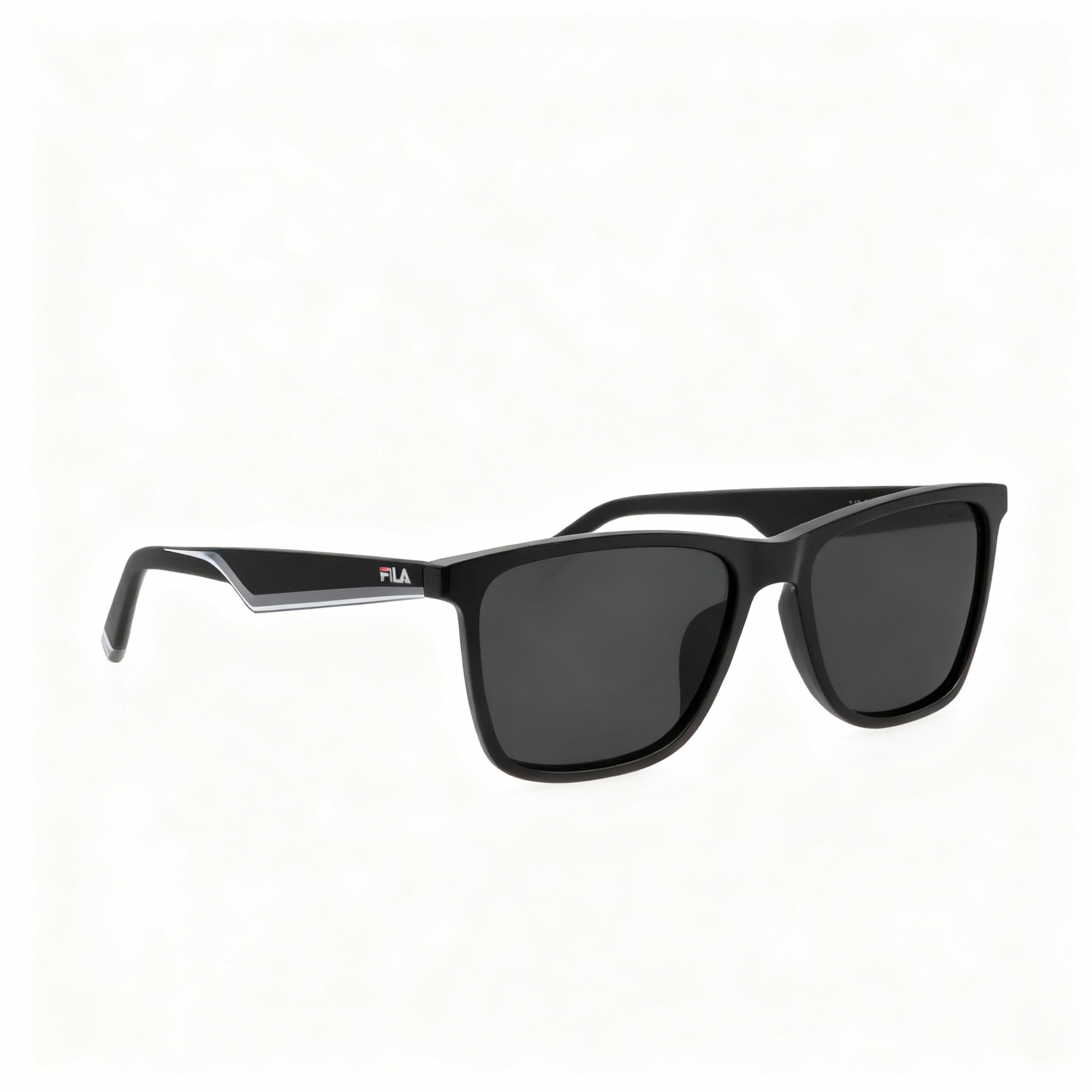 Fila Casual Men's Shiny Black Acetate Frame Sunglasses with Smoke Non-Polarized UV Protected 56mm Lenses, Photo 3