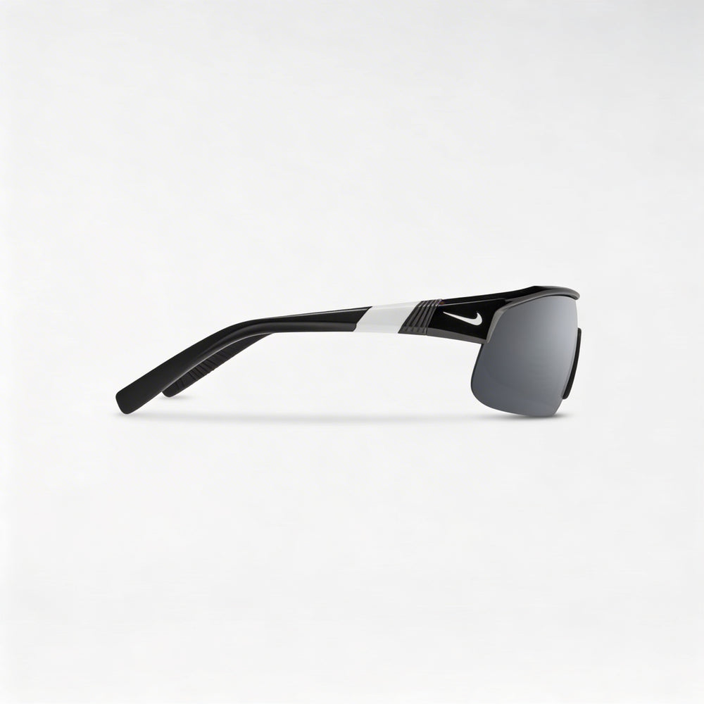 Nike Comtemporary Men's Plastic 100% UV Protection Sunglasses Black Silver Flash Frame, Silver Lenses 58mm