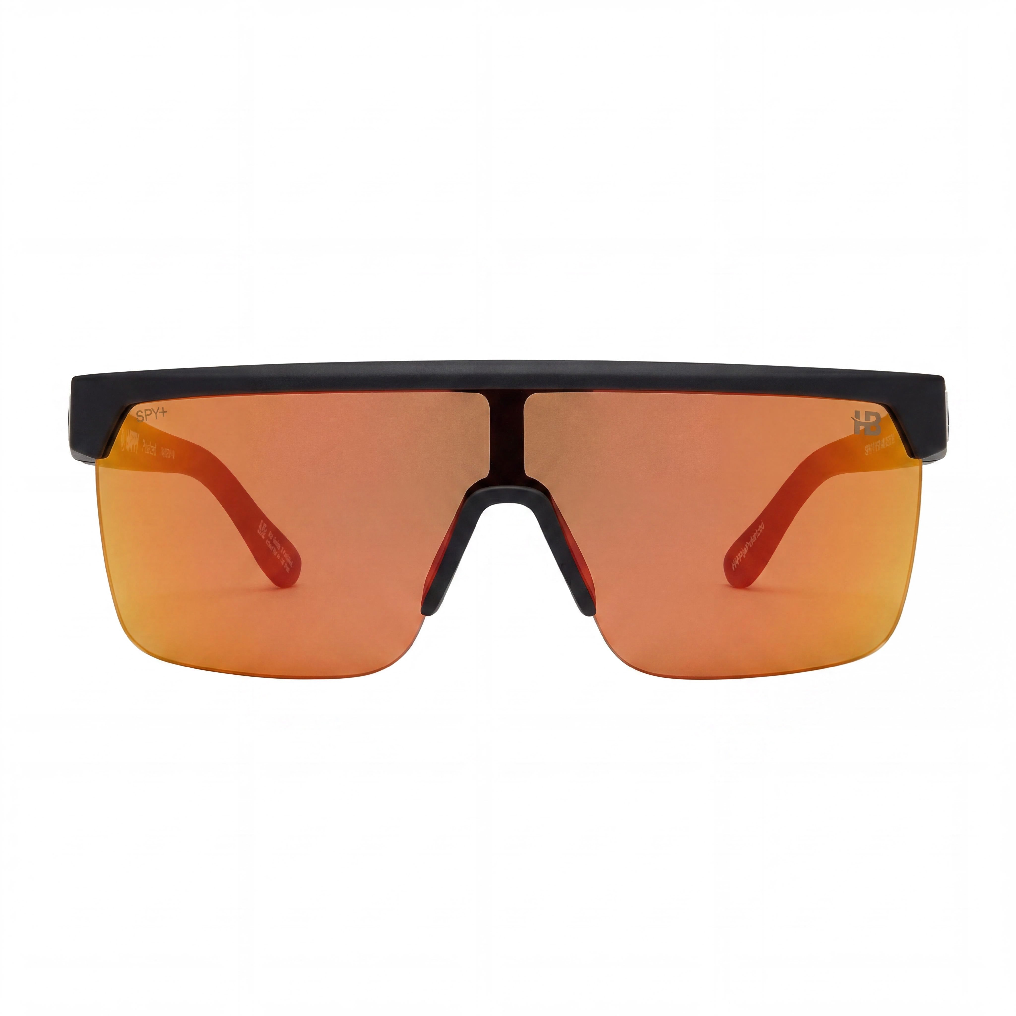 Gafas de sol Spy Flynn 5050 unisex con montura de plástico negro mate, lentes polarizadas con espejo naranja Happy Boost con protección UV, Photo 2