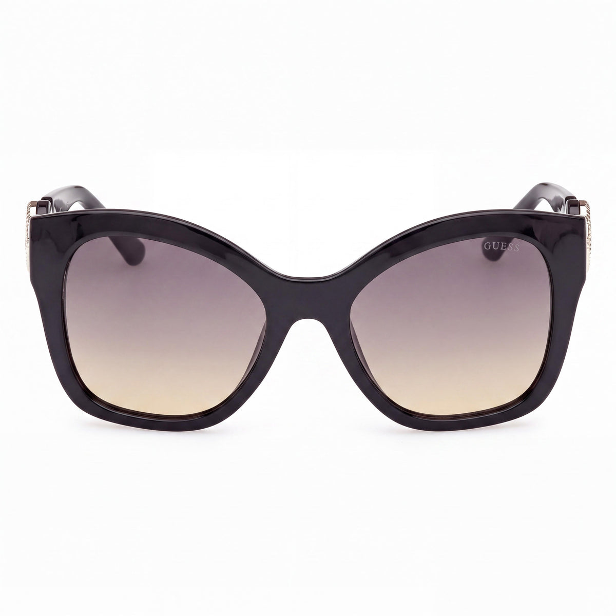 GUESS Unisex Butterfly Plastic Sunglasses Shiny Black UV 400 Non-Polarized 55mm, Photo 2
