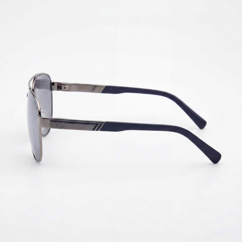 Harley-Davidson Hd00021 Men's Metal Frame Eyewear, Matte Antiqued Light Nickeltin Blue, 62-13-140