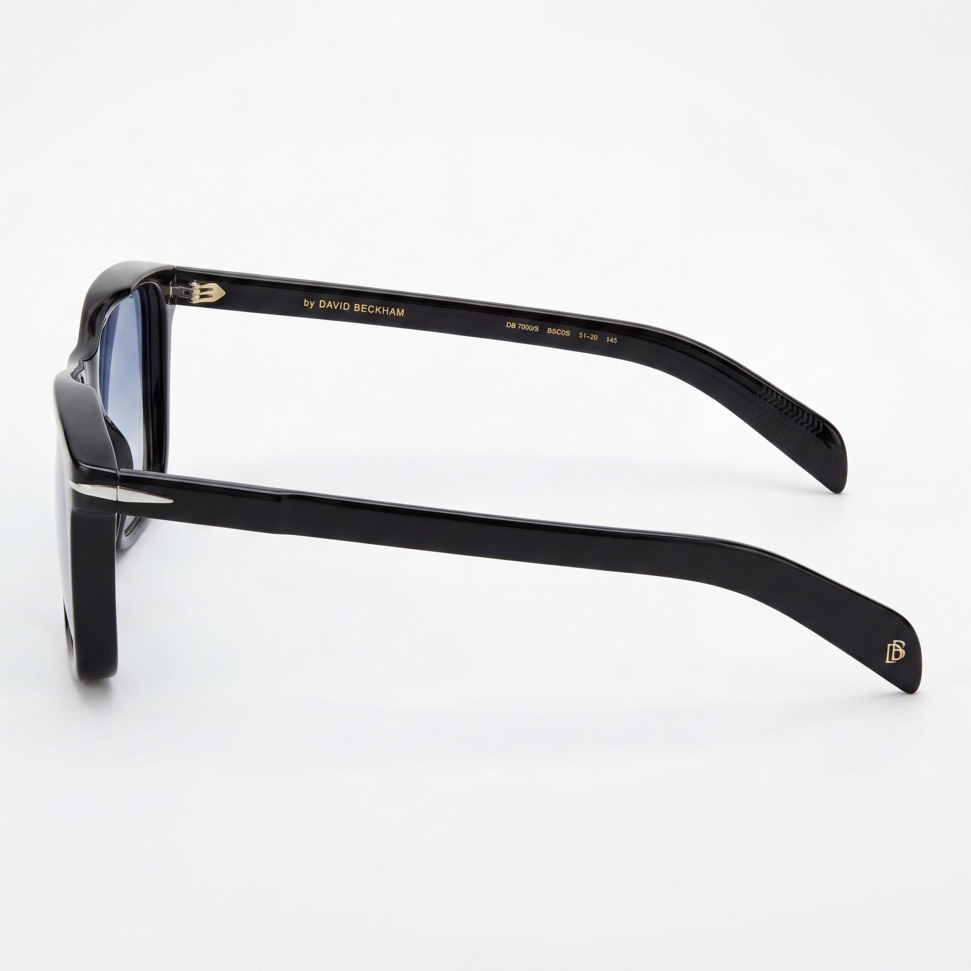 David Beckham DB 7000/S Men's Classic Acetate Black Blue Shaded Frame Black Silver Lens UV Protection 51mm, Photo 3