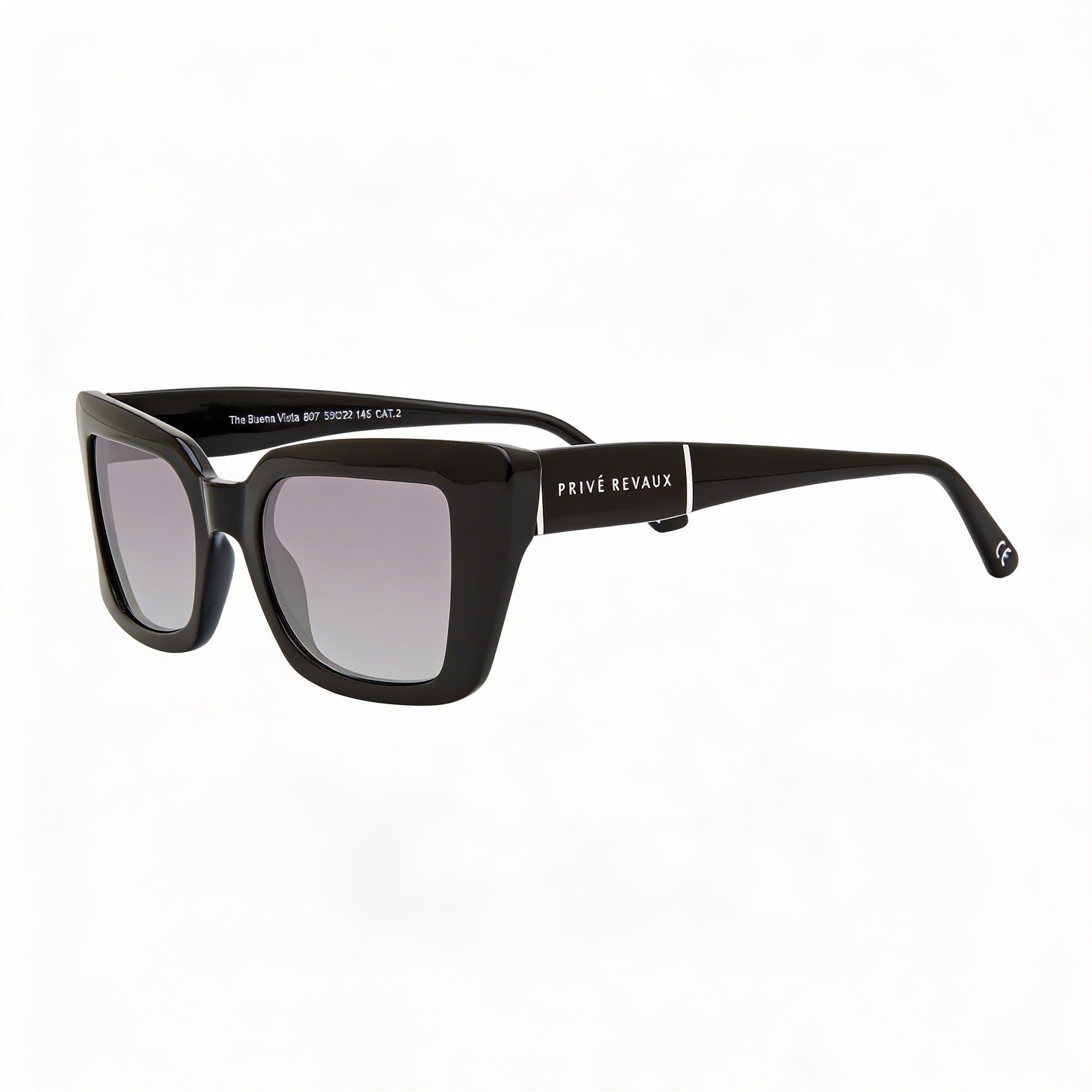 Gafas de sol PRIVÉ REVAUX clásicas unisex, inyectadas, negras, de policarbonato de 50mm, protección UV, no polarizadas, Photo 3