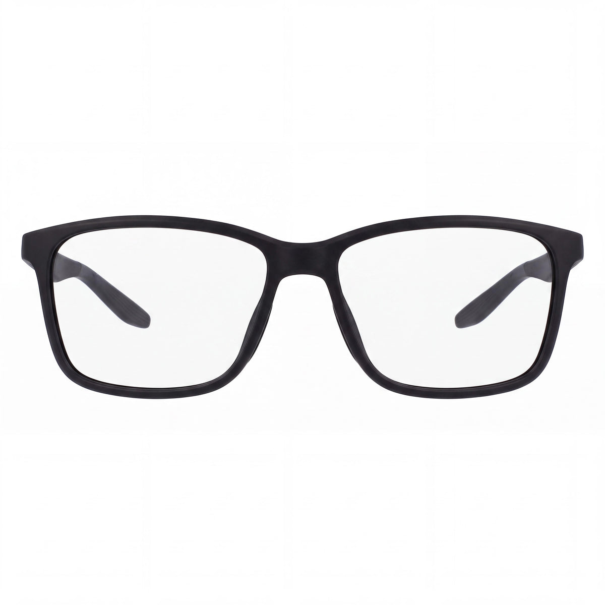 Nike 7118 Unisex Classic Full Rim Rectangle Matte Black Plastic Eyeglasses with Clear Non- Lenses 55-14-140mm, Photo 2