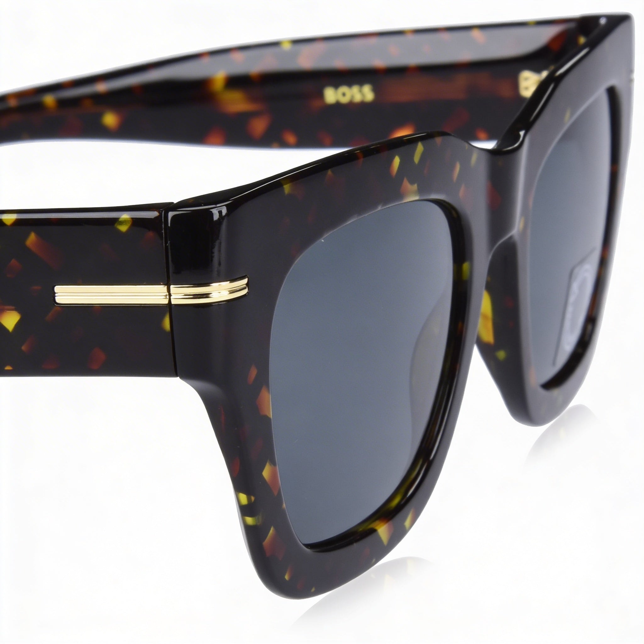Gafas de sol de mujer Hugo Boss Boss 1520/S cuadradas de montura completa de plástico habana con protección UV de 51 mm, Photo 2