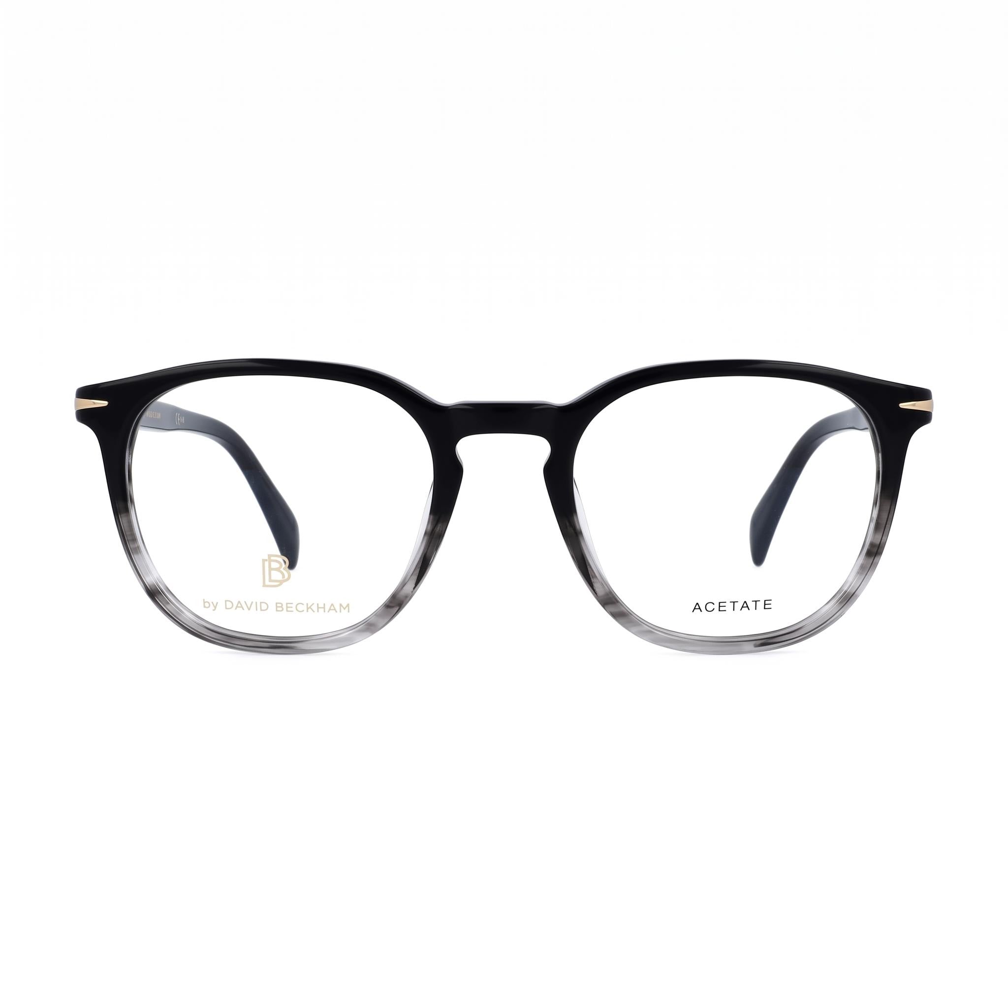 Gafas David Beckham Db 1106 con montura de acetato de cuerno negro clásico, lentes de policarbonato, unisex, 50-19-150mm, Photo 2