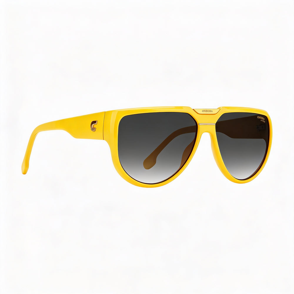 Carrera Flaglab 13 Unisex Contemporary Polyamide Yellow Dark Grey Shaded Gradient UV Protected Sunglasses 62mm