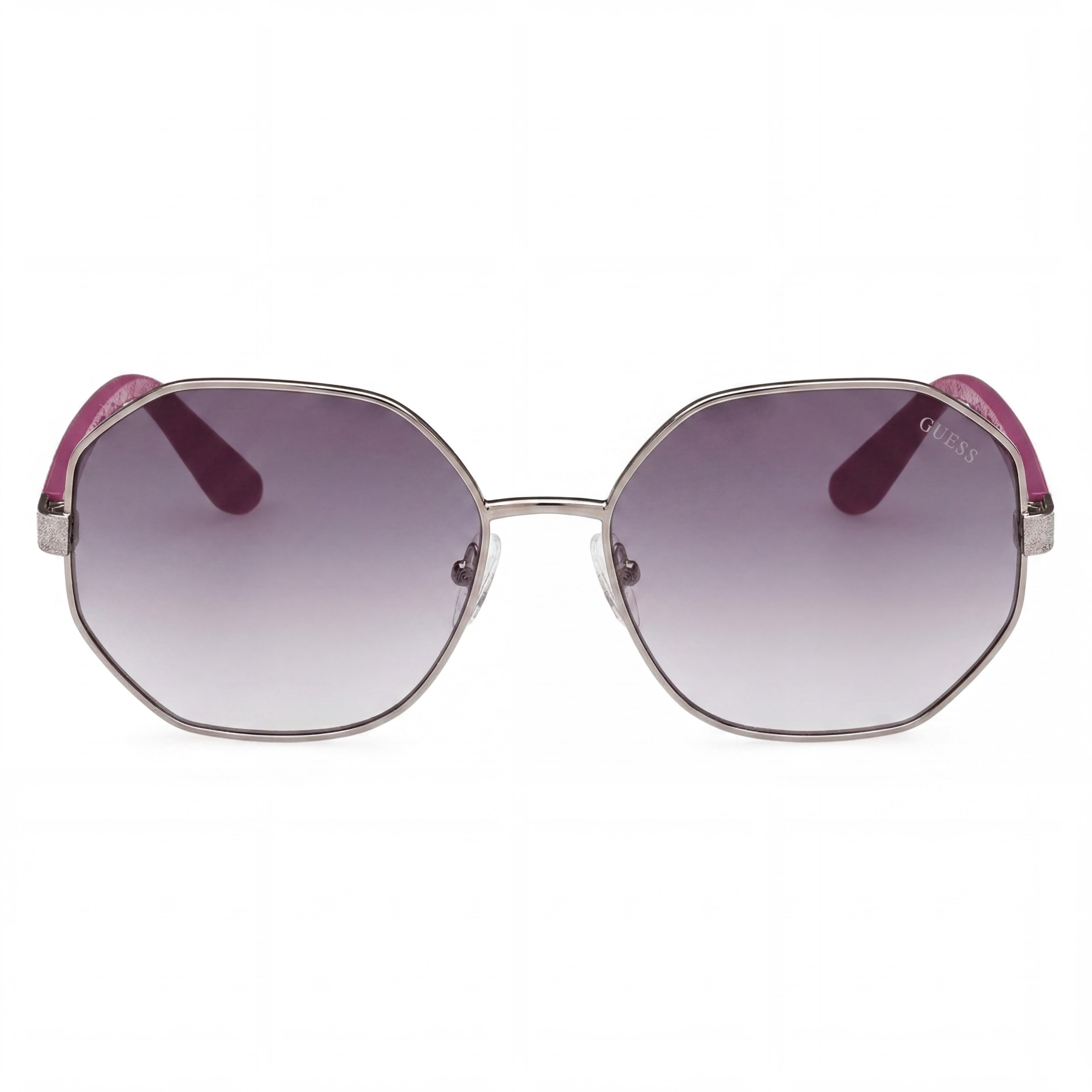 GUESS Modern Women's Light Nickeltin Metal Frame Sunglasses with Gradient Smoke Lenses and 100% UV Protection, 58mm Lens Width, Photo 2