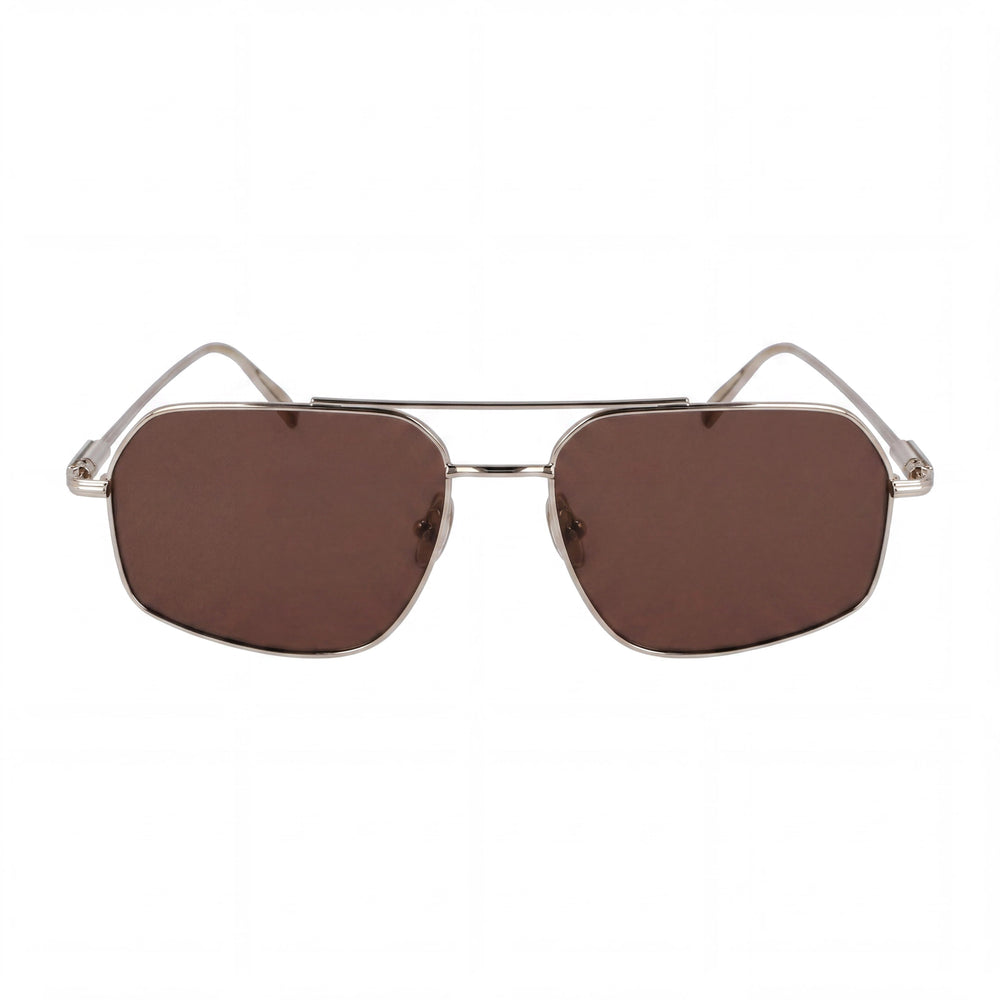 Gafas de sol Salvatore Ferragamo SF313S para hombre, montura de acetato oro/marrón, lentes de policarbonato, protección UV, 58 mm