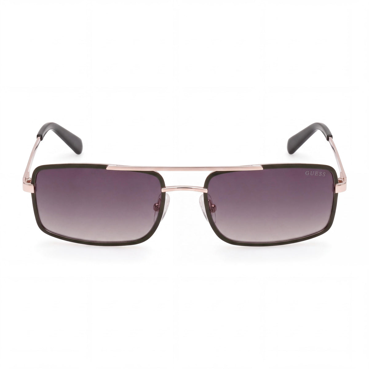 Gafas de sol tipo aviador estrecho para mujer GUESS de metal mate, lente verde degradado oscuro con protección UV, lente de 58 mm, puente de 20 mm, Photo 2