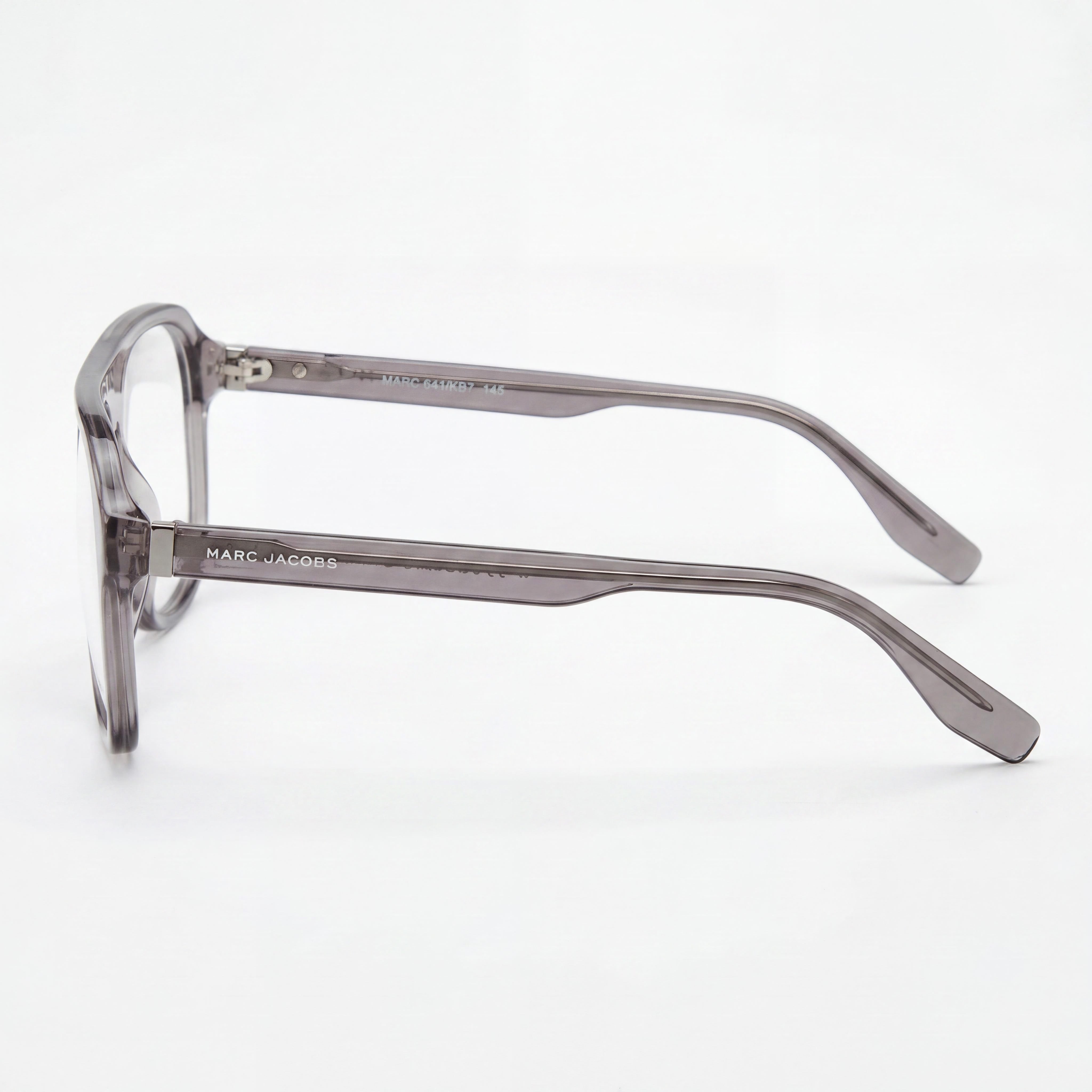 Gafas Marc Jacobs contemporáneas para hombre con montura de acetato gris y lentes de policarbonato, 57 mm de ancho de lente, Photo 3