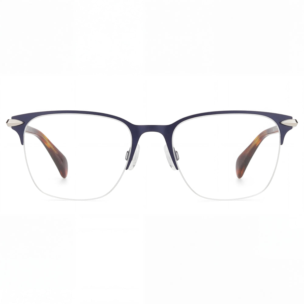 rag & bone RNB7029 Men's Matte Dark Ruthenium Metal Prescription Eyeglasses, Size 53mm