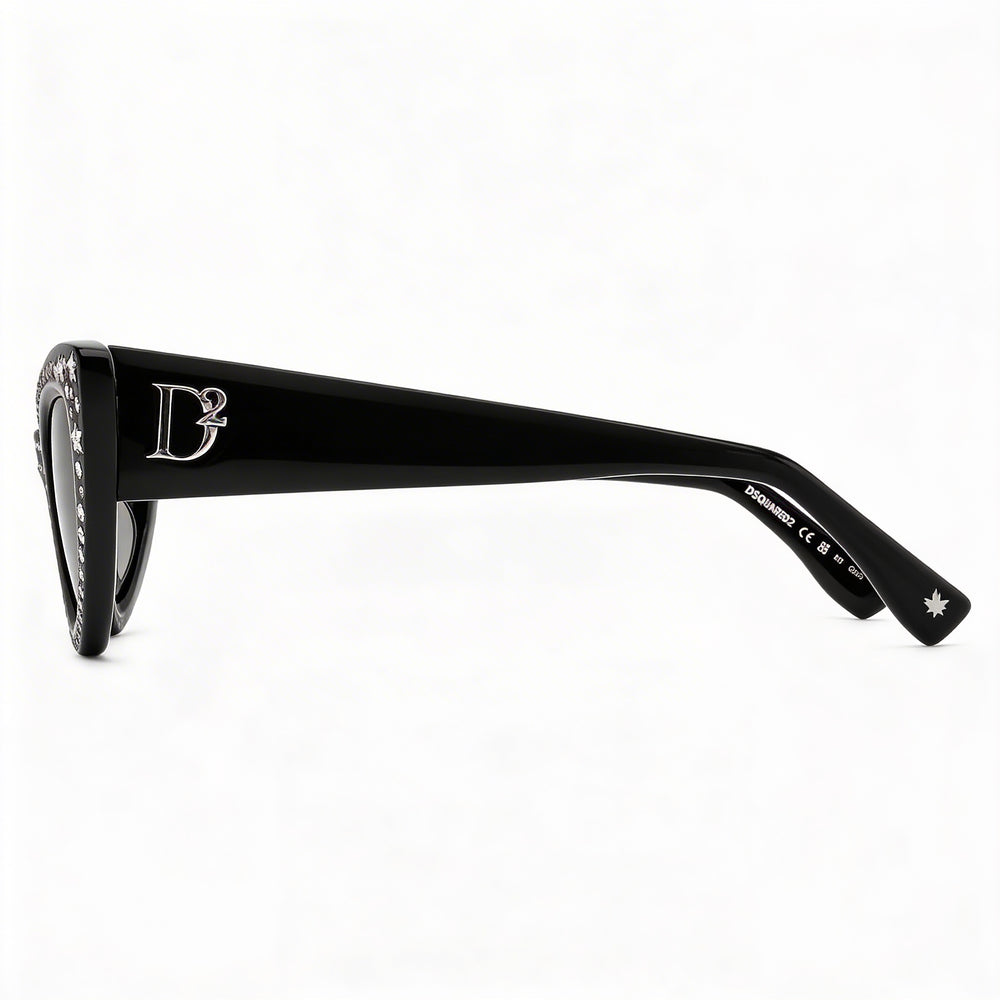 DSQUARED2 Vintage Women's Acetate Pattern Black Non-Polarized UV Protection Sunglasses 51mm