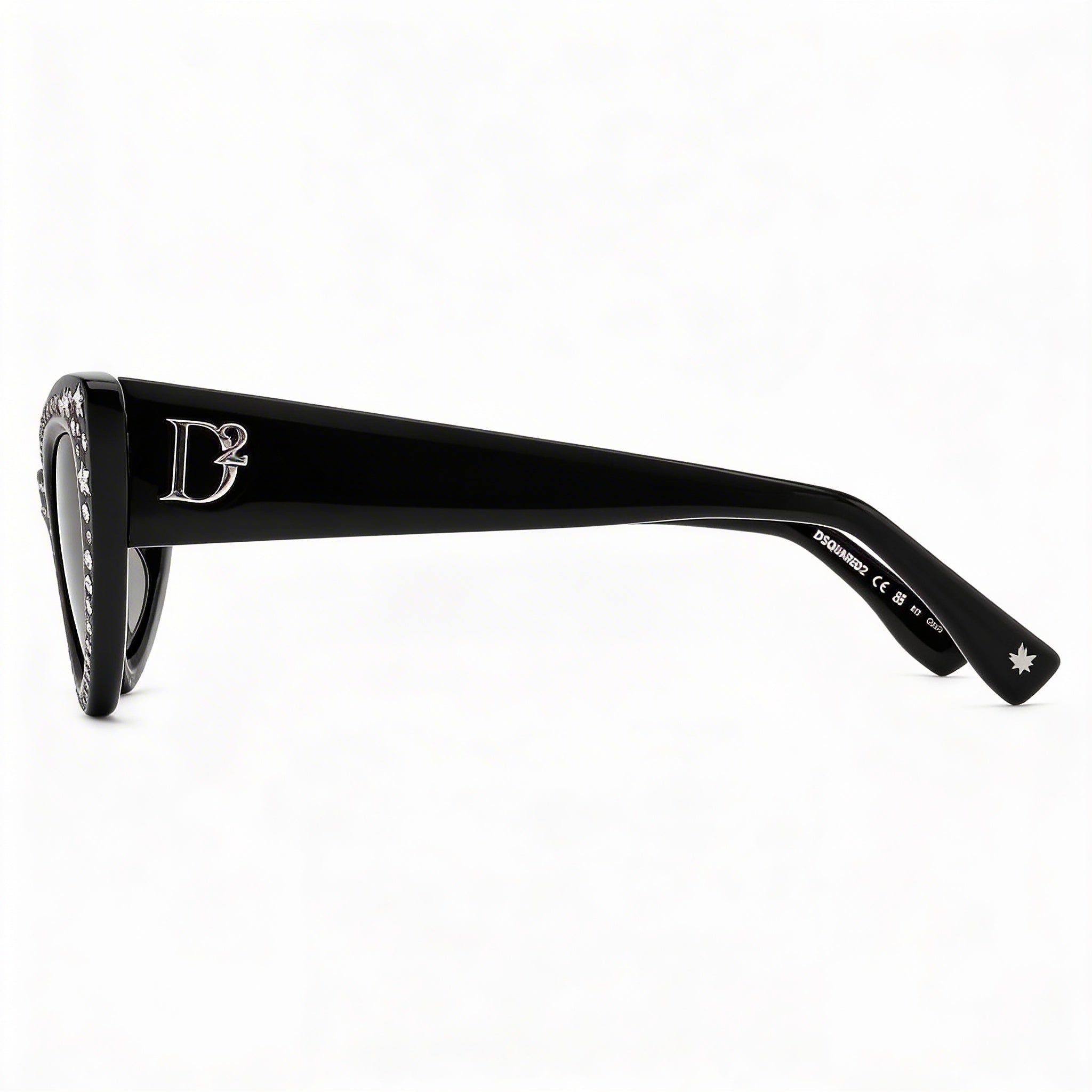 DSQUARED2 Vintage Women's Acetate Pattern Black Non-Polarized UV Protection Sunglasses 51mm, Photo 2