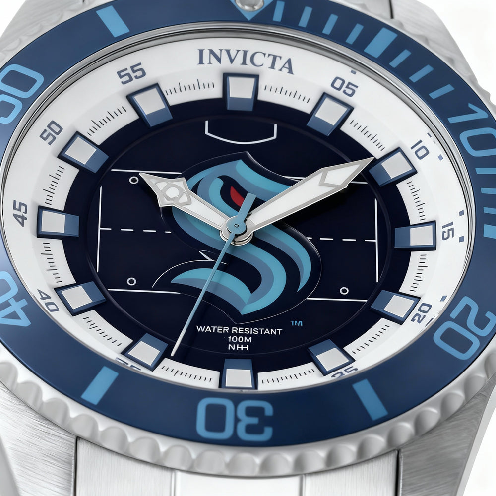 Invicta Men's NHL IN-42248-AMZUK Silver-Tone Stainless Steel 47mm Quartz 100m Water Resistant Luminous Watch