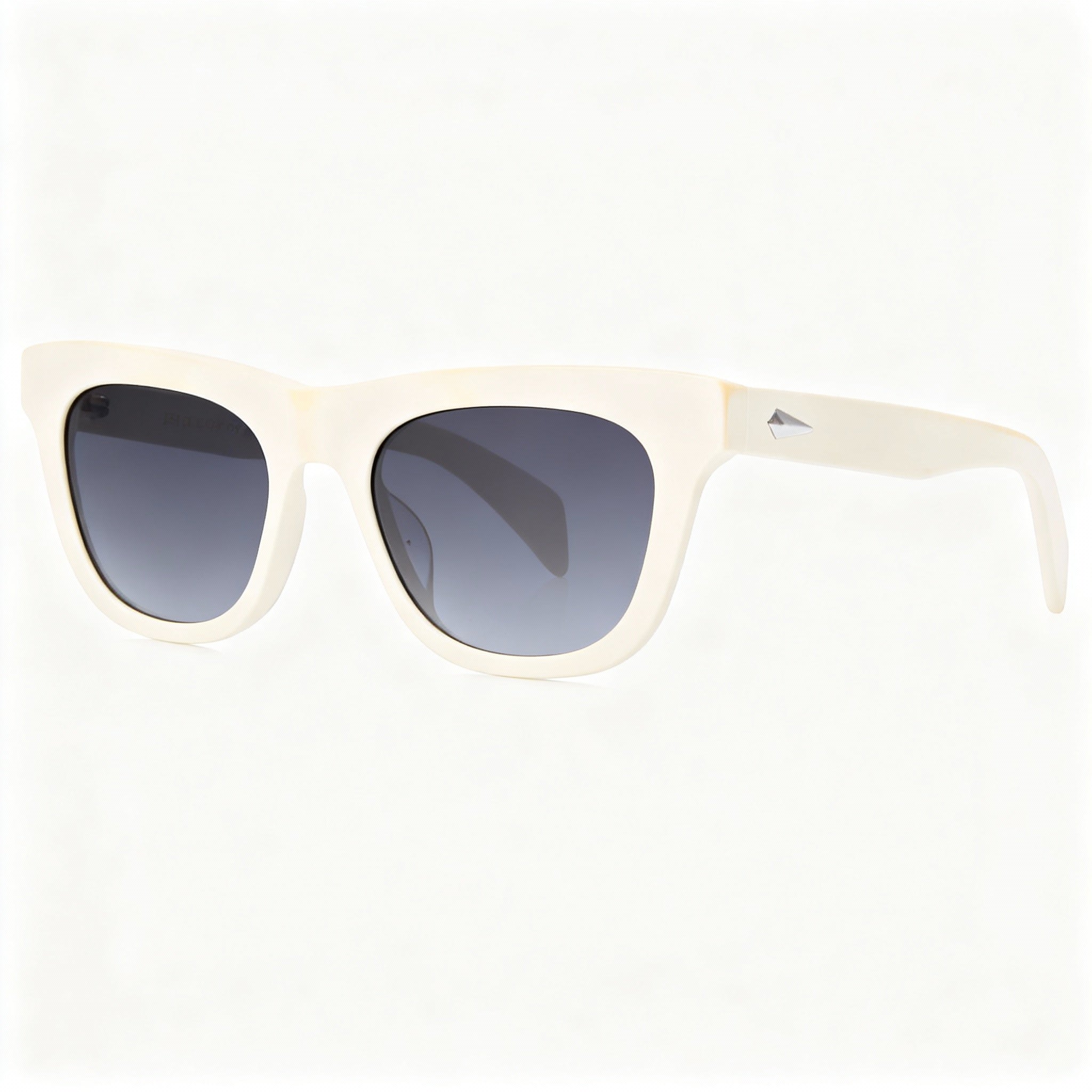 Rag & bone RNB1086/S Unisex Eco Acetate Non-Polarized Sunglasses, White Frame, Dark Grey Shaded Lenses 52-19-145