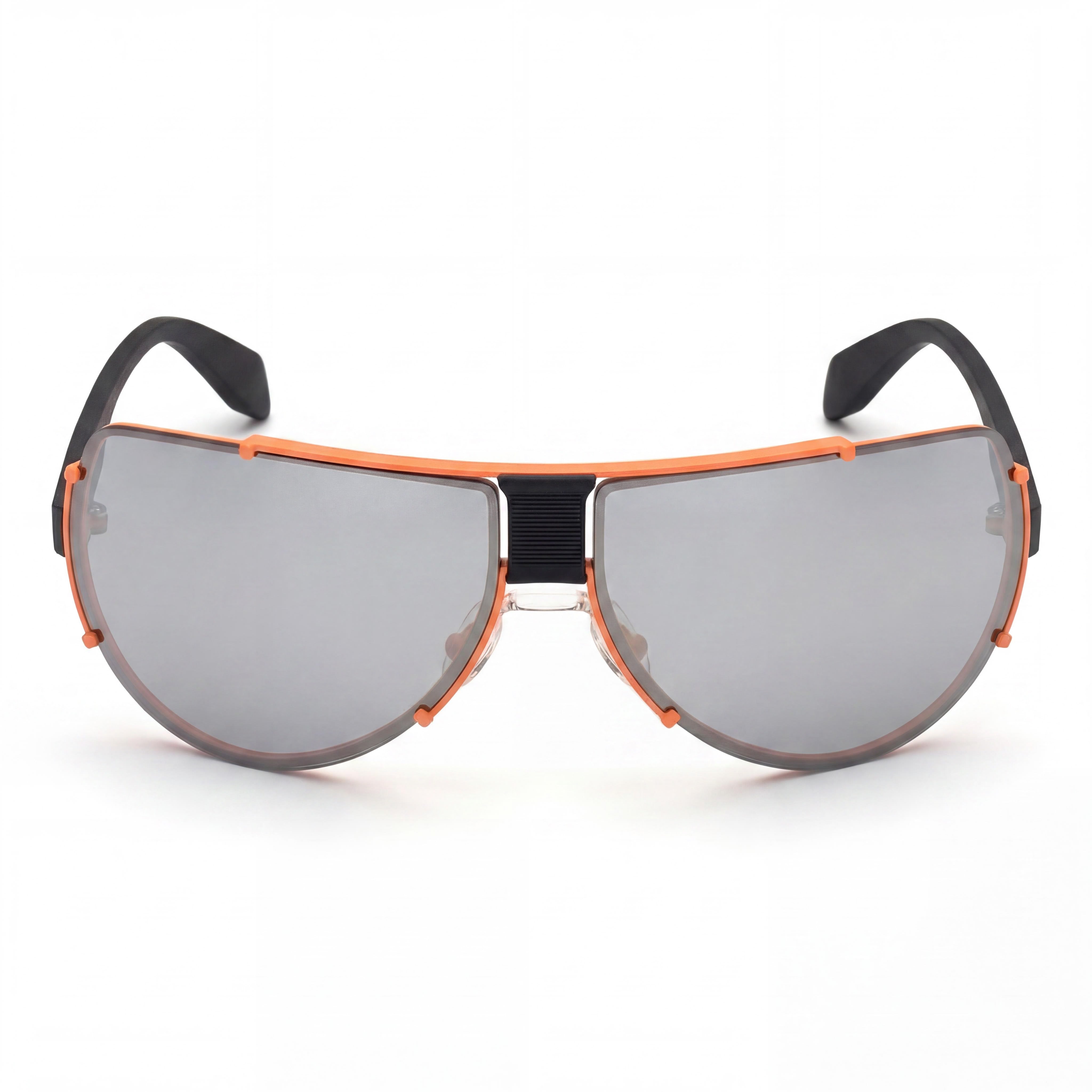 Adidas Originals Contemporaneo Gafas de sol de metal Nero Arancione para hombre con lentes de policarbonato Argento Fumo Specchiato Protección UV 71 mm, Photo 2