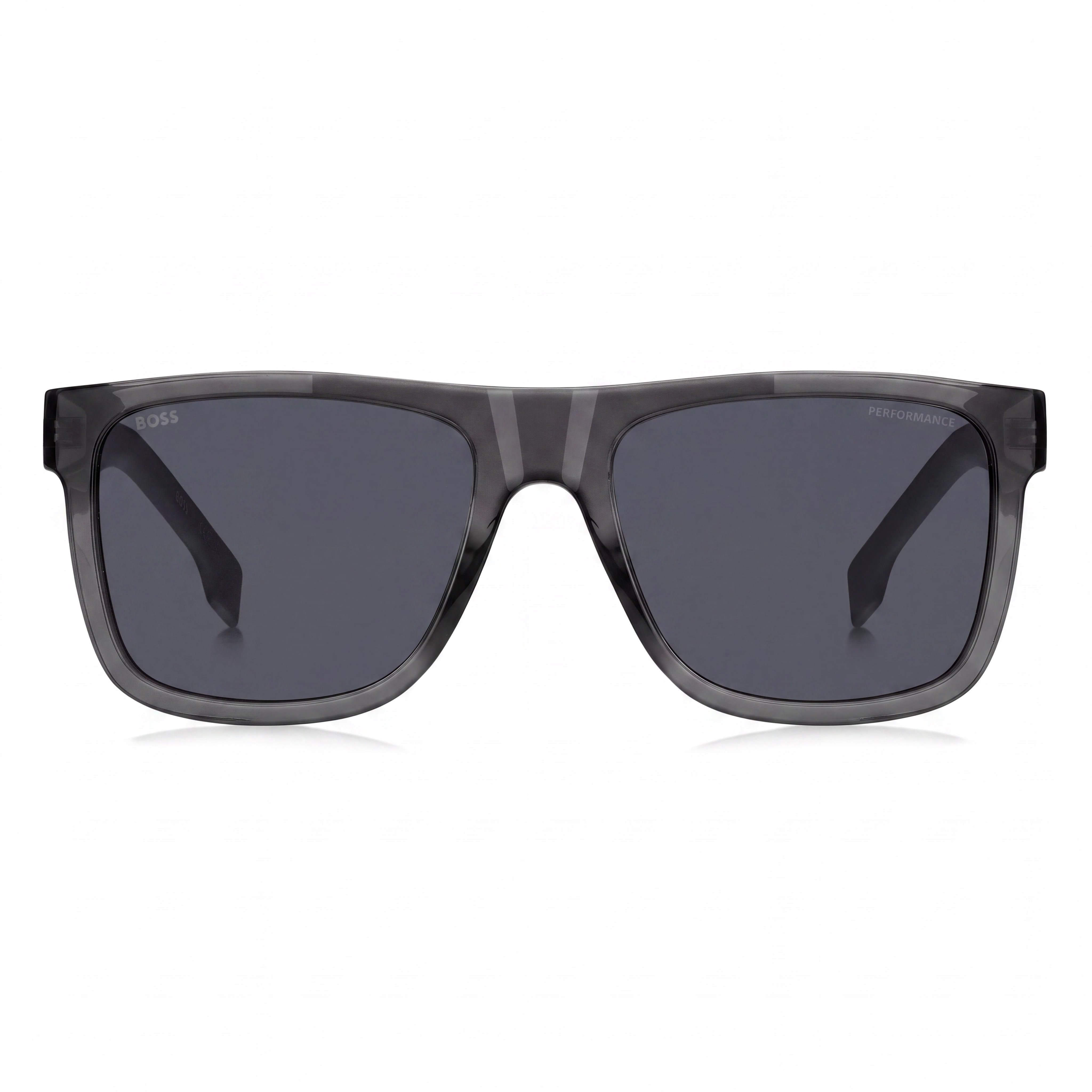 Hugo Boss Modern Men’s Black/Gray Eco Cellulose Injected Frame Sunglasses with Grey Black Non-Polarized UV Lenses, 55mm, Photo 2