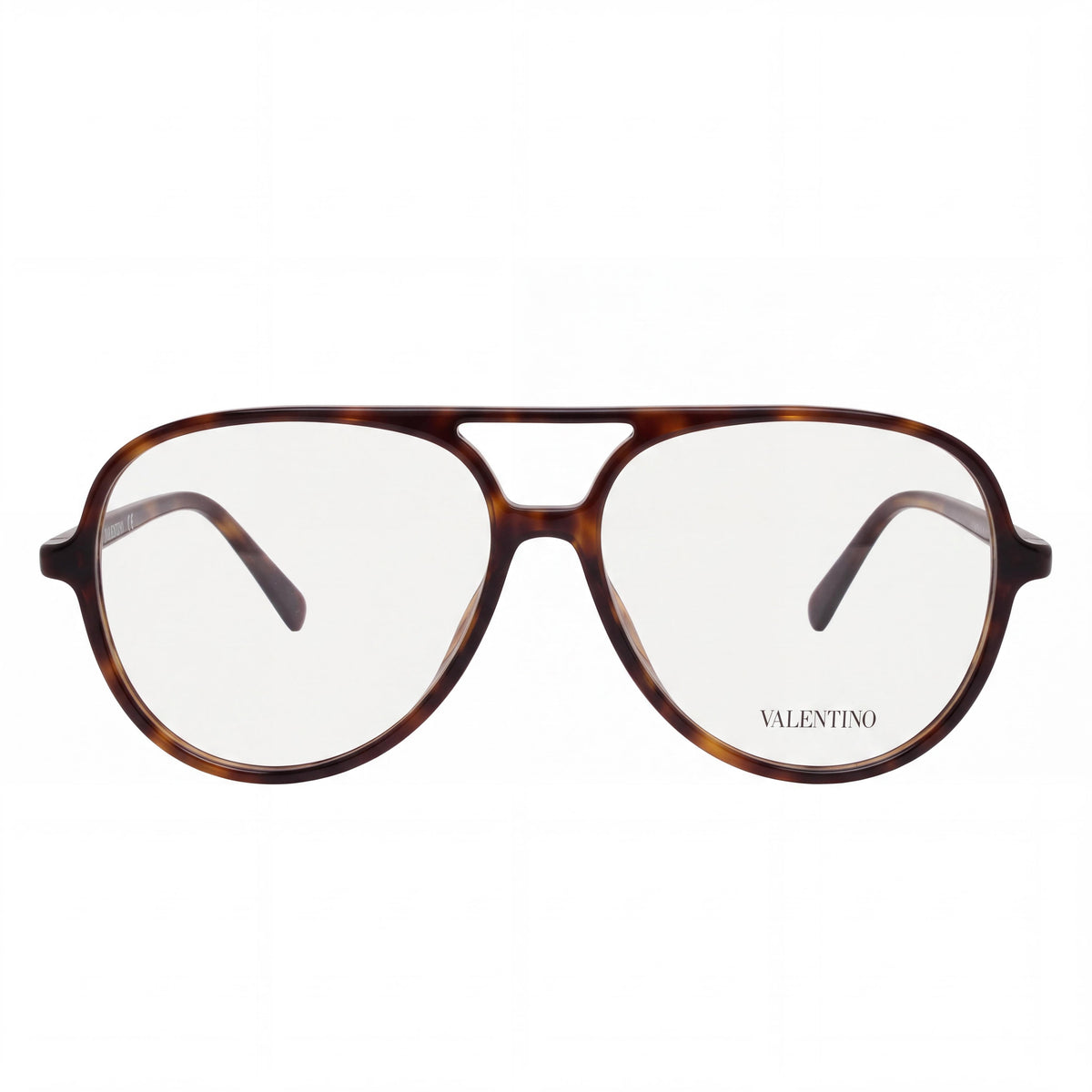 Gafas graduadas de acetato para mujer Valentino Ultralight V Logo estilo aviador en Havana transparente con detalles en tono dorado (55 mm), Photo 2