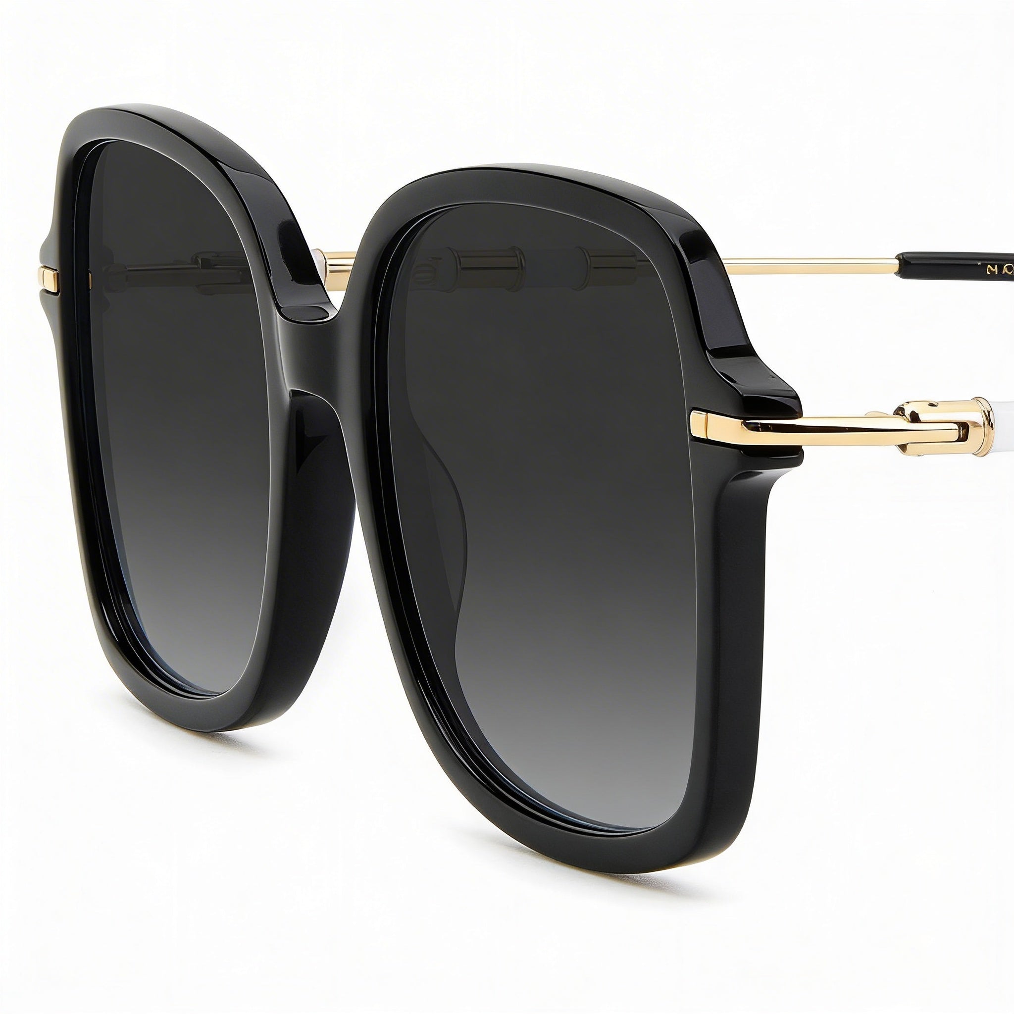 Carolina Herrera Classic Women's Square Black Plastic Dark Grey Shaded UV Protected Sunglasses 55-20-145, Photo 3