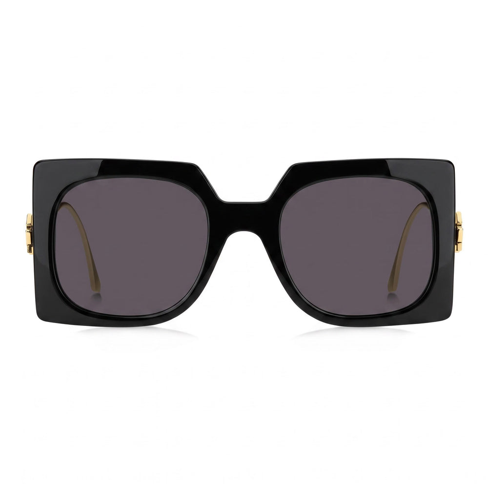 Gafas de sol clásicas Etro para mujer, montura de acetato en gris y negro, lentes negras no polarizadas de 54 mm