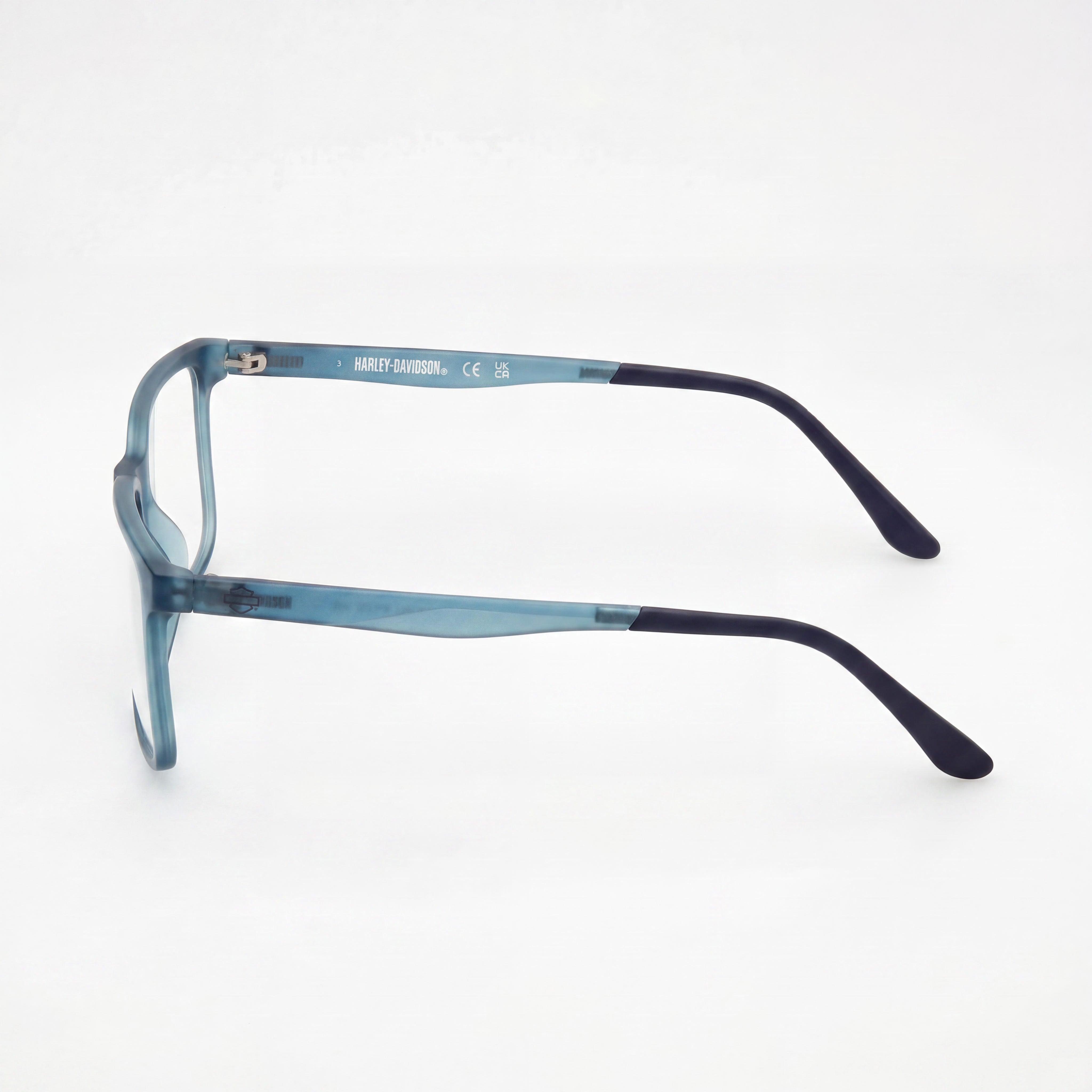 Gafas Harley-Davidson Classic Injected para hombre, montura azul mate y negro mate, lente multicolor sin graduación, 57 mm, Photo 2
