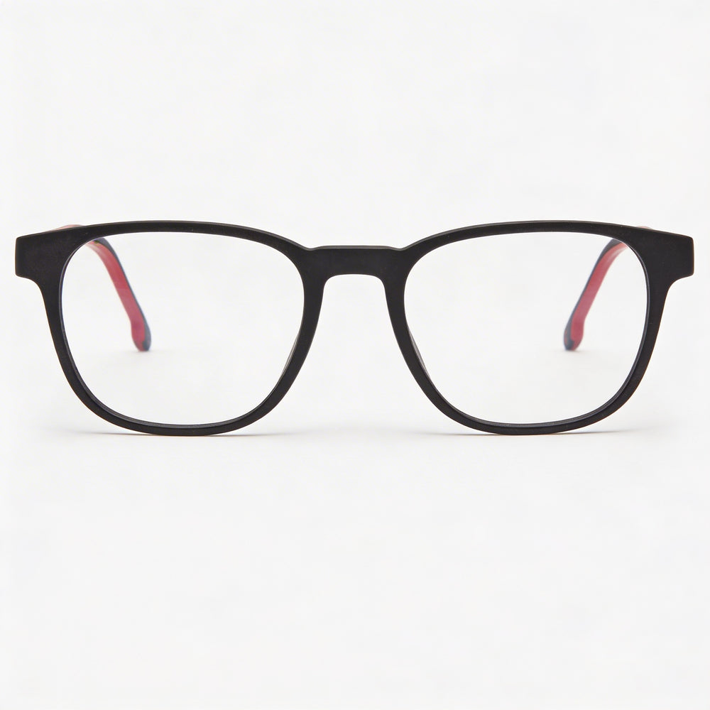 Carrera Casual Gafas de sol de hombre con montura de propionato y protección UV, lentes rojas negras mate, 51 mm